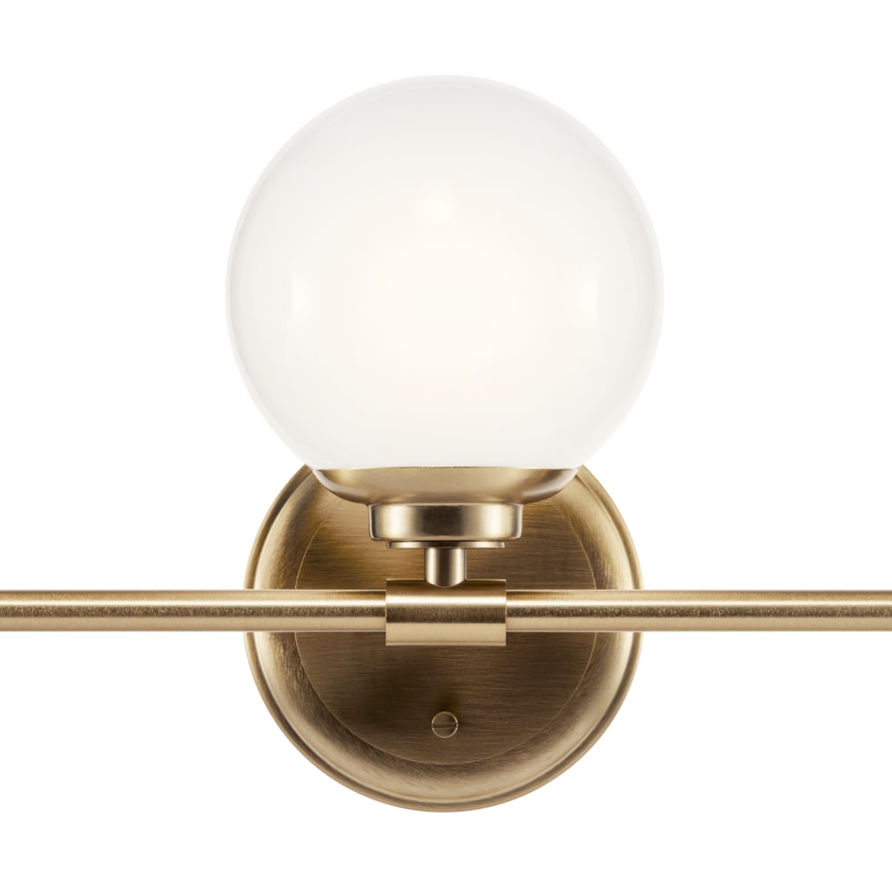 Kichler Benno 24.5-in 3-Light Brass Industrial Vanity Light 55172CPZ at ...