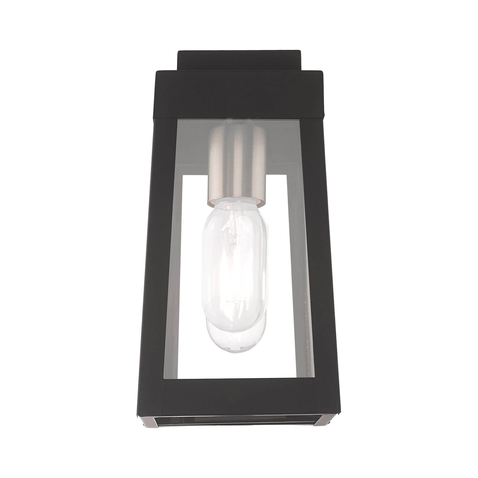 Oslo Sleek Black Outdoor Wall Lantern with Clear Glass