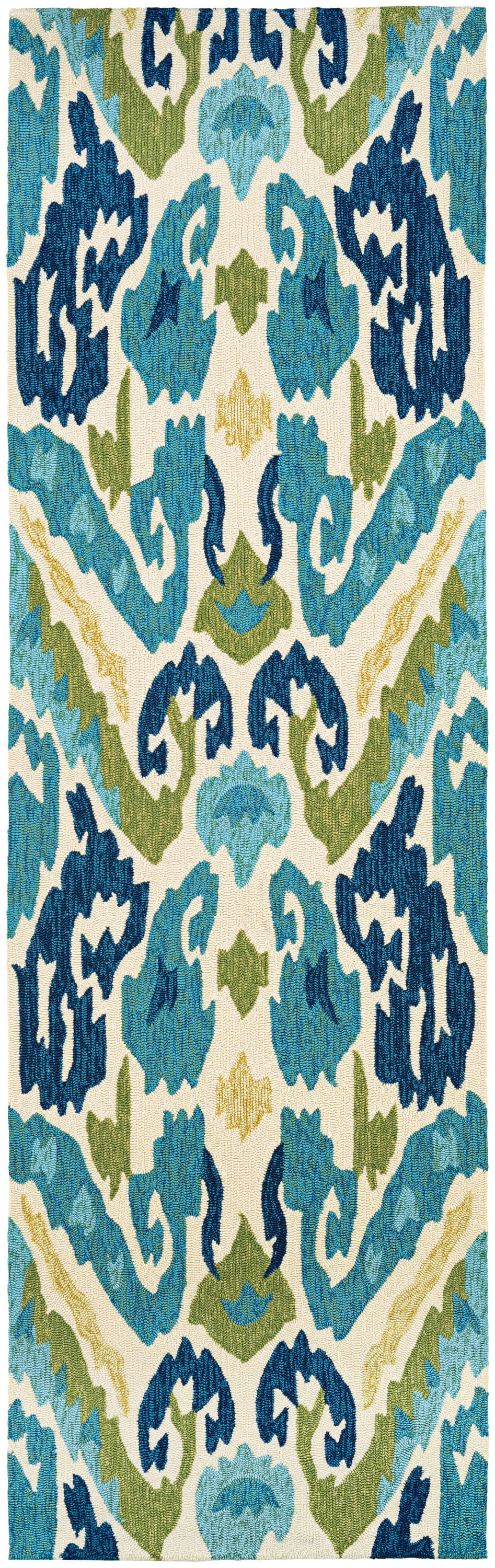 Azure Breeze Hand-Hooked Rectangular Outdoor Area Rug