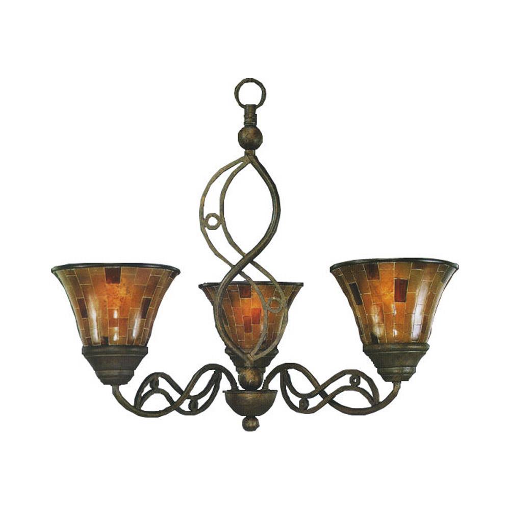  LWTK012395 Divina 1-Light Bronze Transitional Dry Rated Chandelier