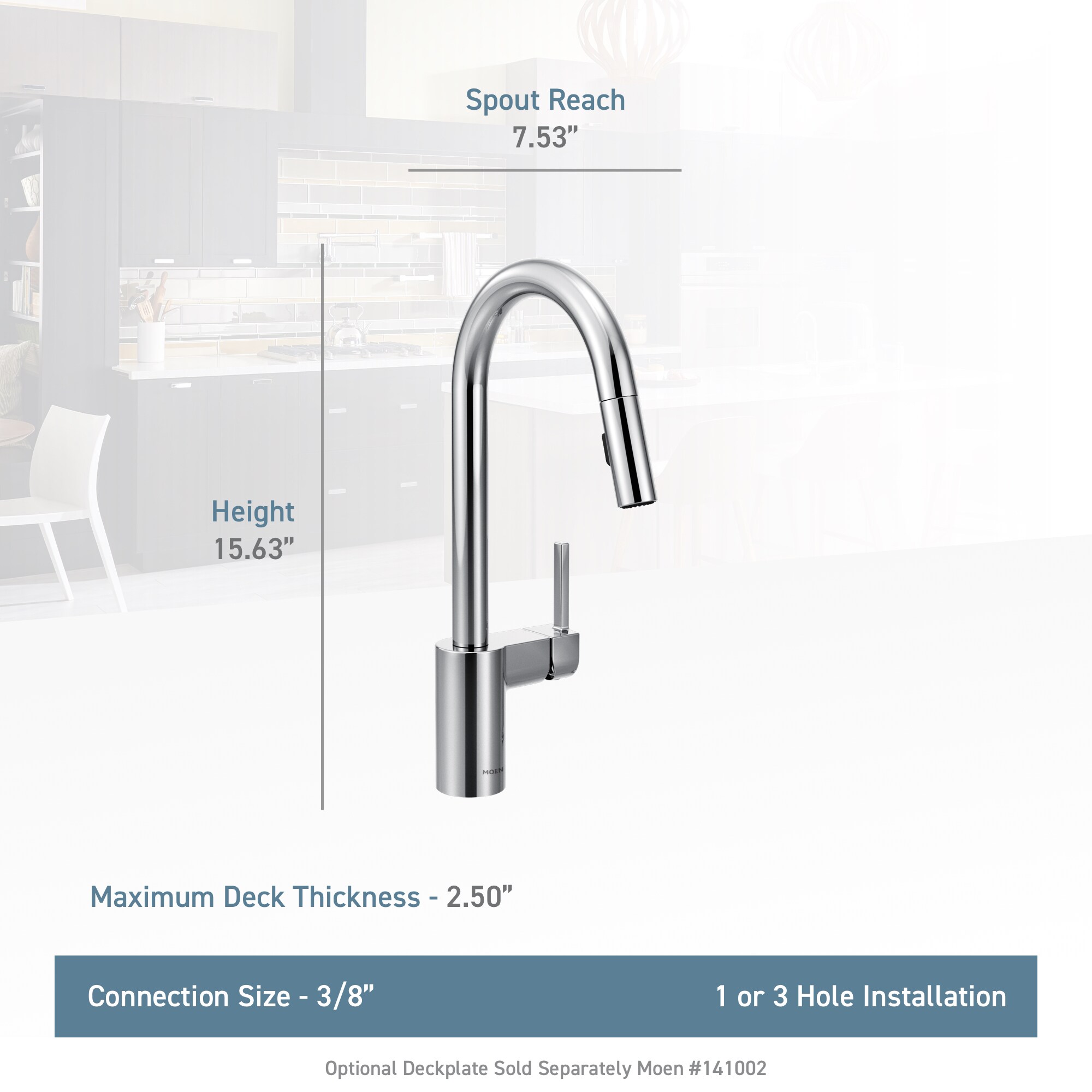 Moen Align Matte Black Single Handle Pull-down Kitchen Faucet with ...