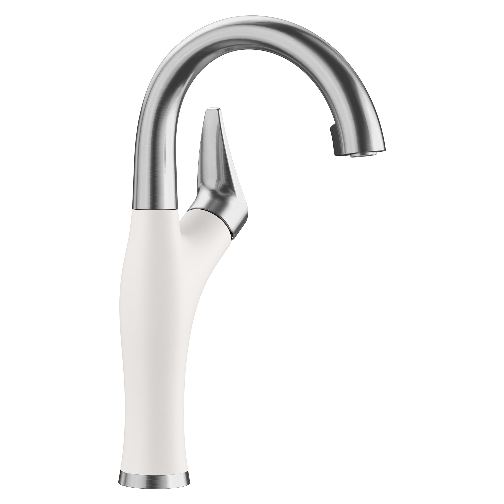 BLANCO 526386 Artona Pvd Steel/White Single Handle Deck-mount Bar and Prep Kitchen Faucet