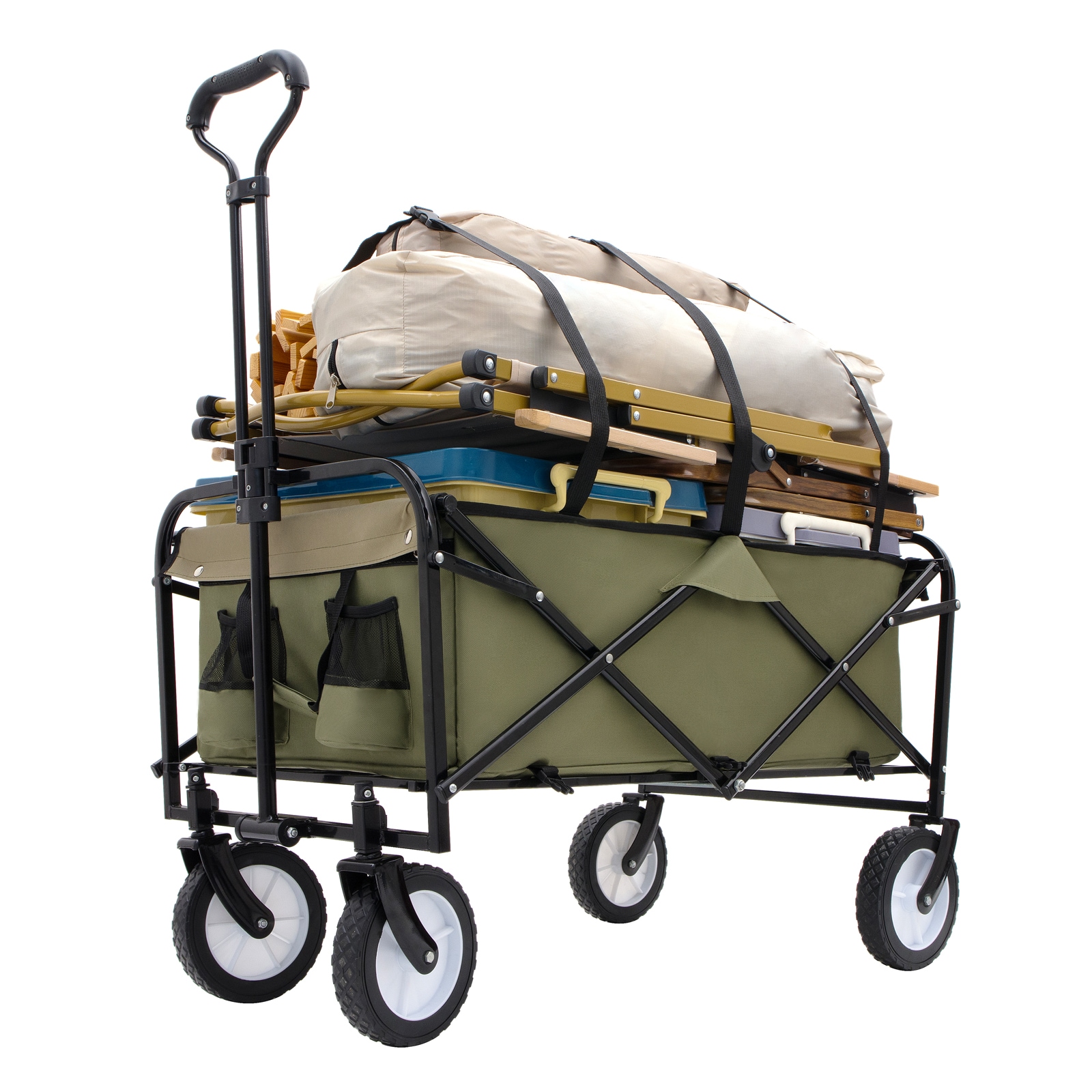 Maocao Hoom JLP210085 Foldable Wagon Cart 3.1-cu ft Steel Folding Yard Cart