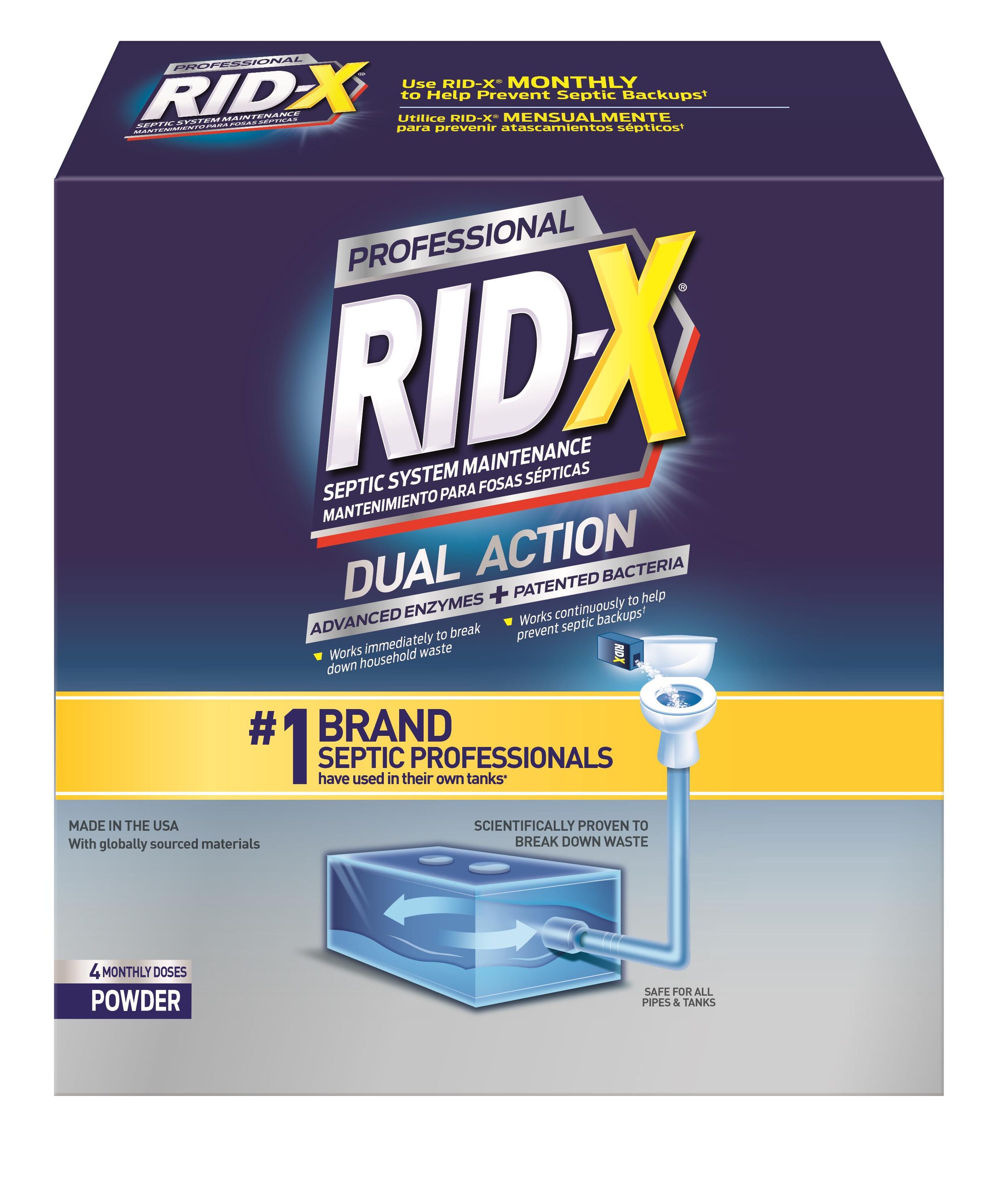 Rid-X Septic System Maintenance, 5 in 1 Waste Digestion, Concentrated Powder Pacs - 3.2 oz