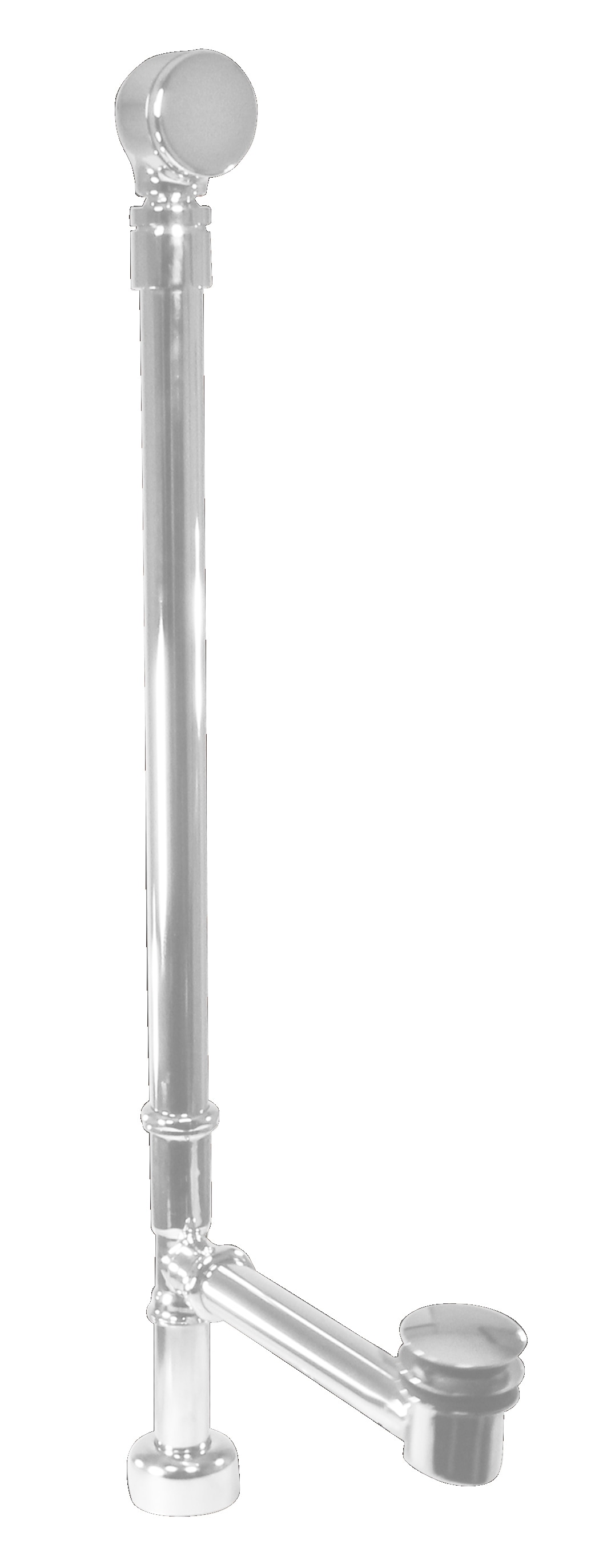 WESTBRASS D326124HKBJ-50 Bath Waste and Overflow Illusionary Ball Joint with Ada Approved Tip-toe Drain, 28" Make-up, 17 Ga. Brass Fully Finished In Powder Coat Whte