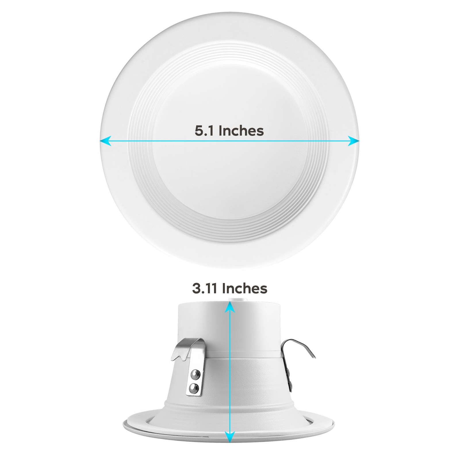 White 4-Inch Aluminum LED Recessed Can Lights with Adjustable Color Temperature