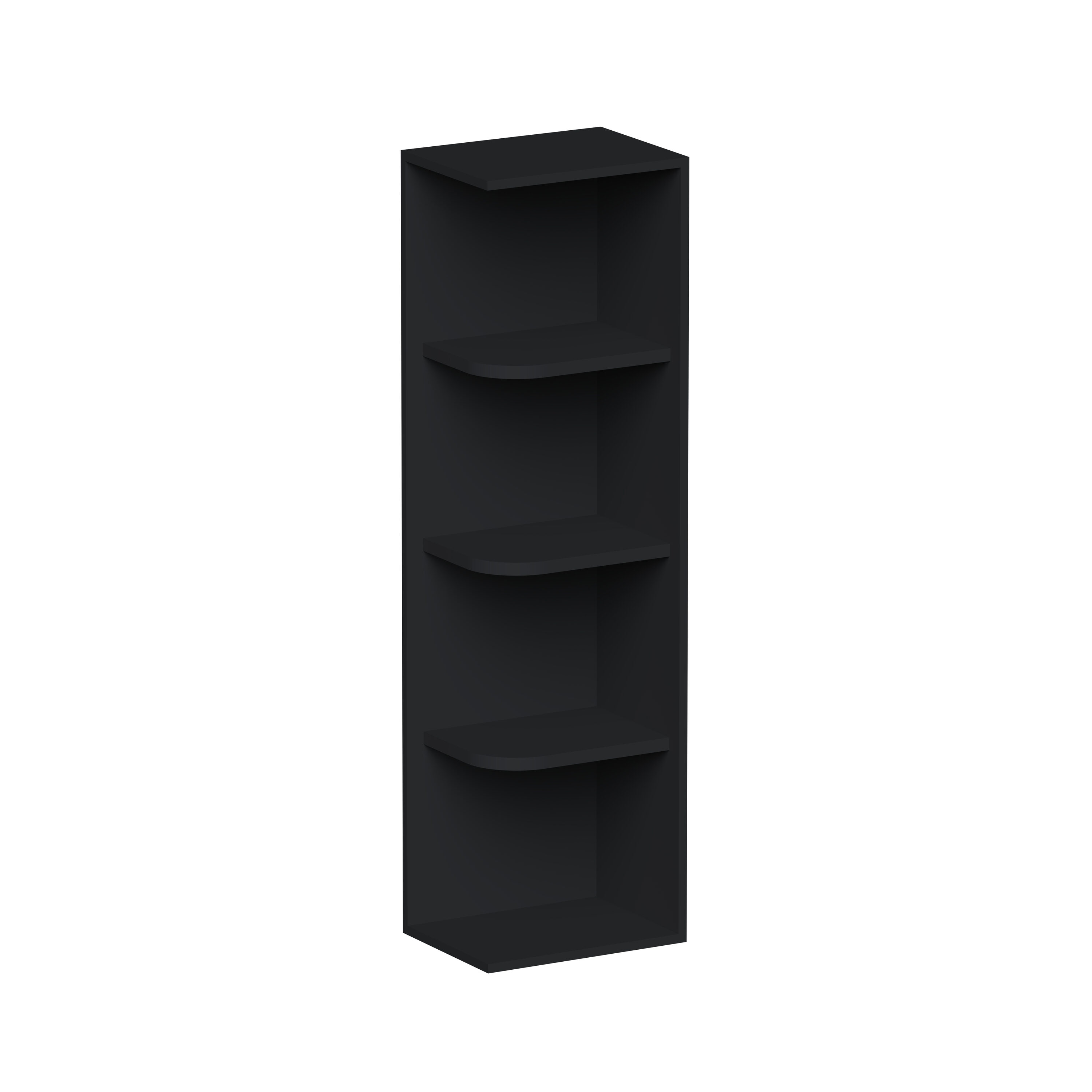 Boyel Living 9-in W x 42-in H x 12-in D Black Shaker Ready-to-Assemble Kitchen Wall End Open Shelf Cabinet #BL-WEOS0942SSE