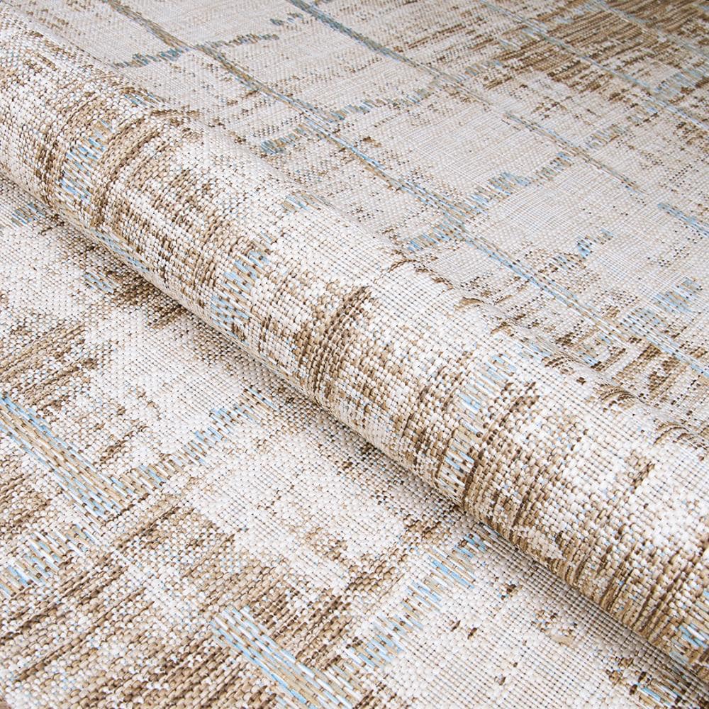 Charm Sand-Ivory 5' x 7' Reversible Synthetic Area Rug