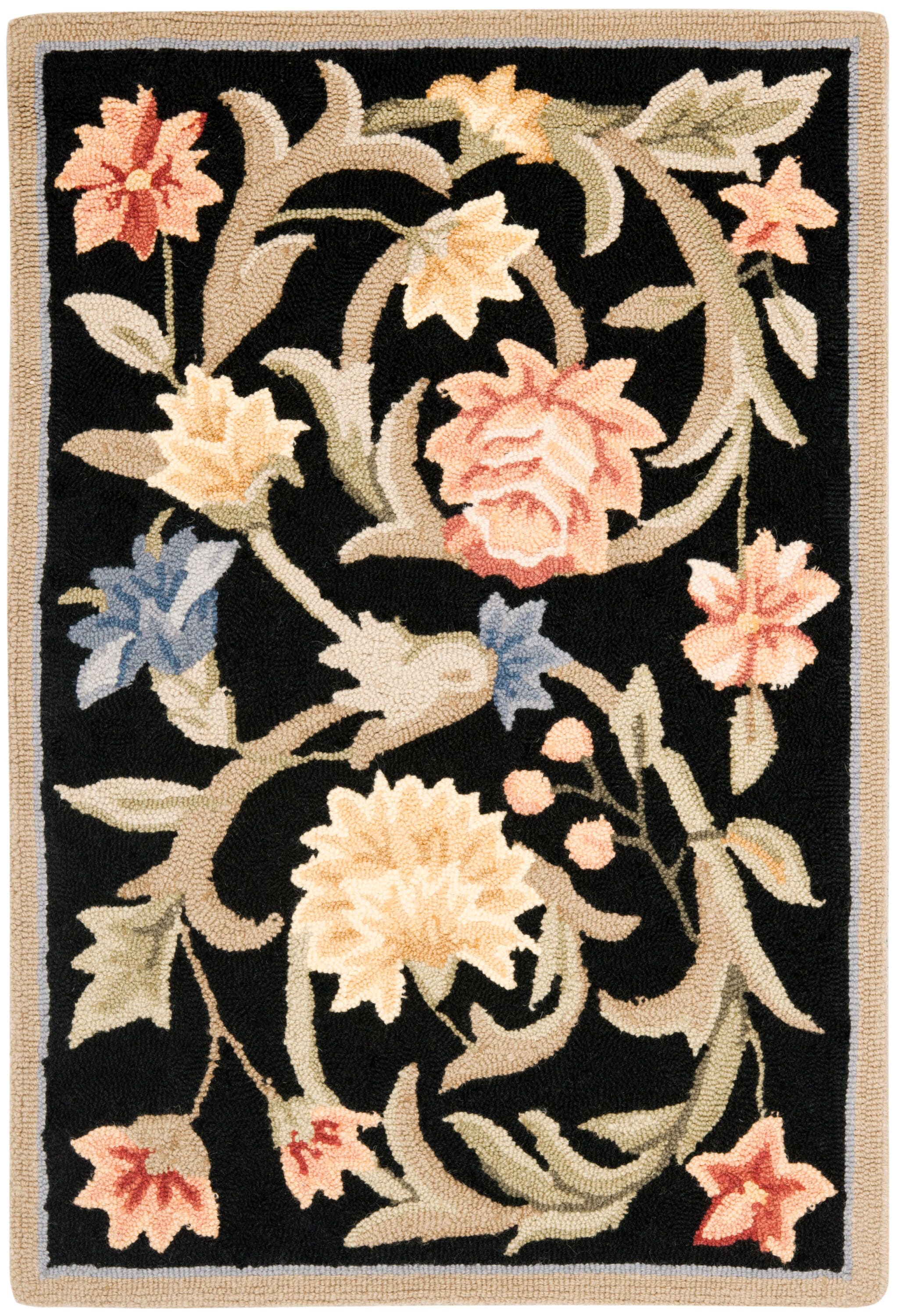 Chelsea Hooked Rug 248B Blk Biltmore 2 x 7 Rectangular Area rug