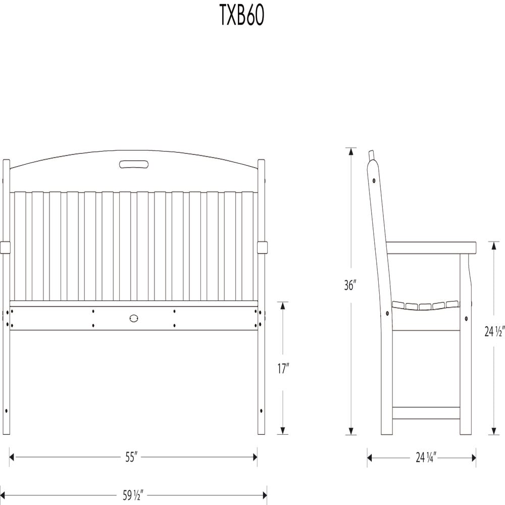 Trex Outdoor Furniture TXB60CB benches - View #9