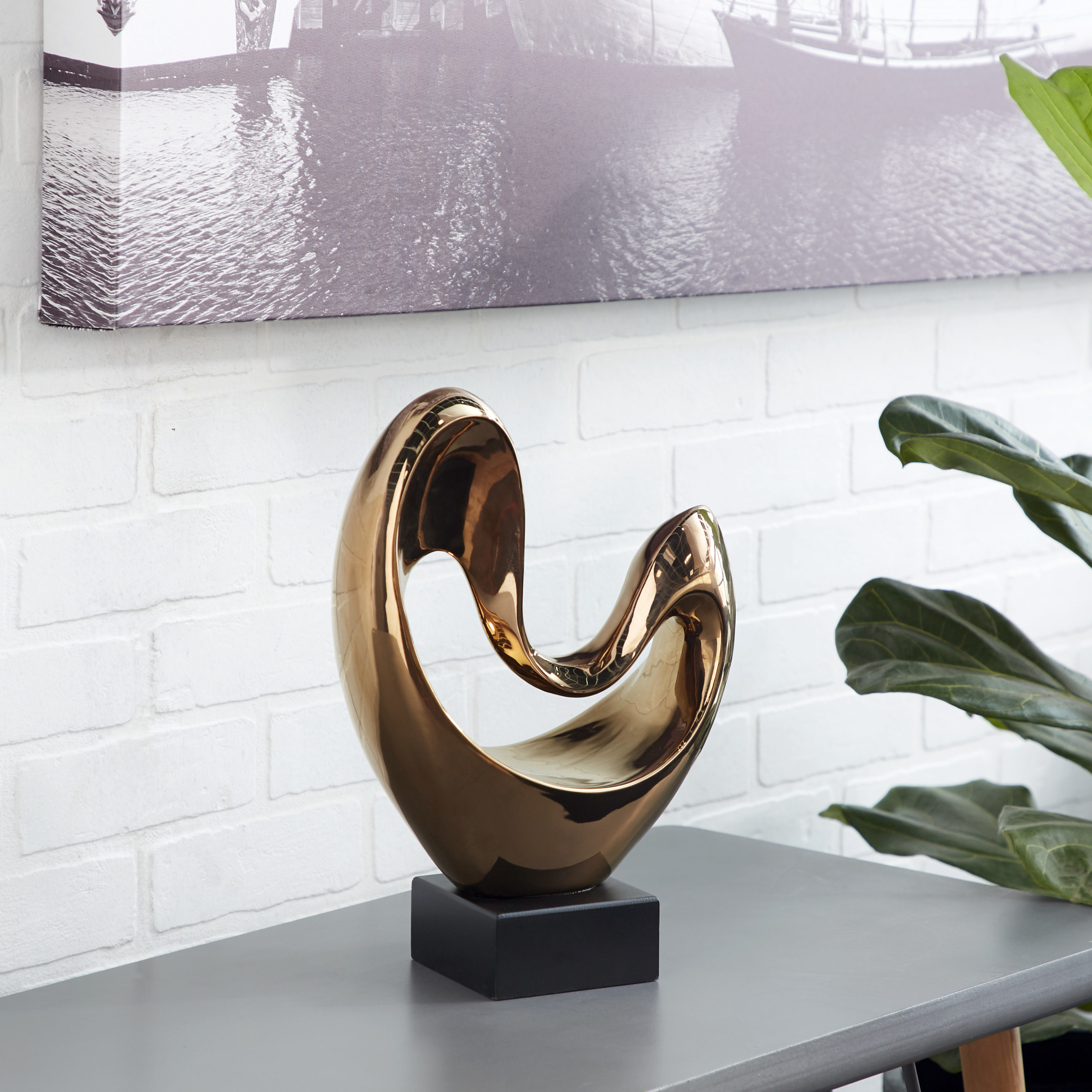 Grayson Lane 96739 Copper Porcelain Modern Sculpture