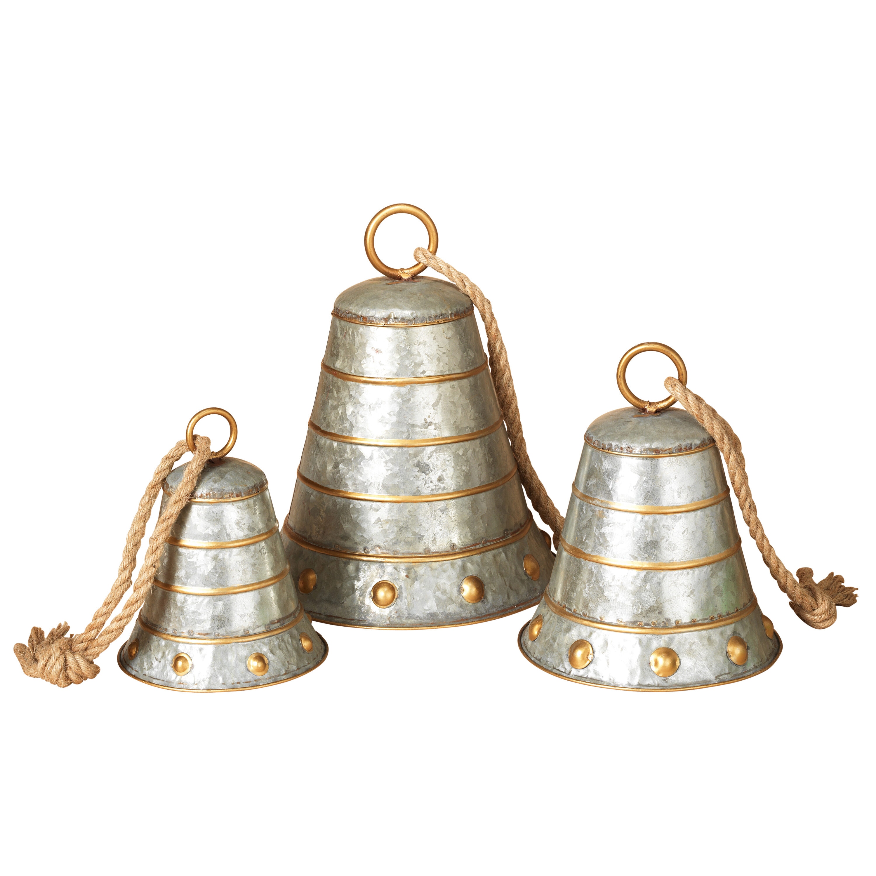 Home Accents Holiday 5 pack Gold Hanging Bells Rope
