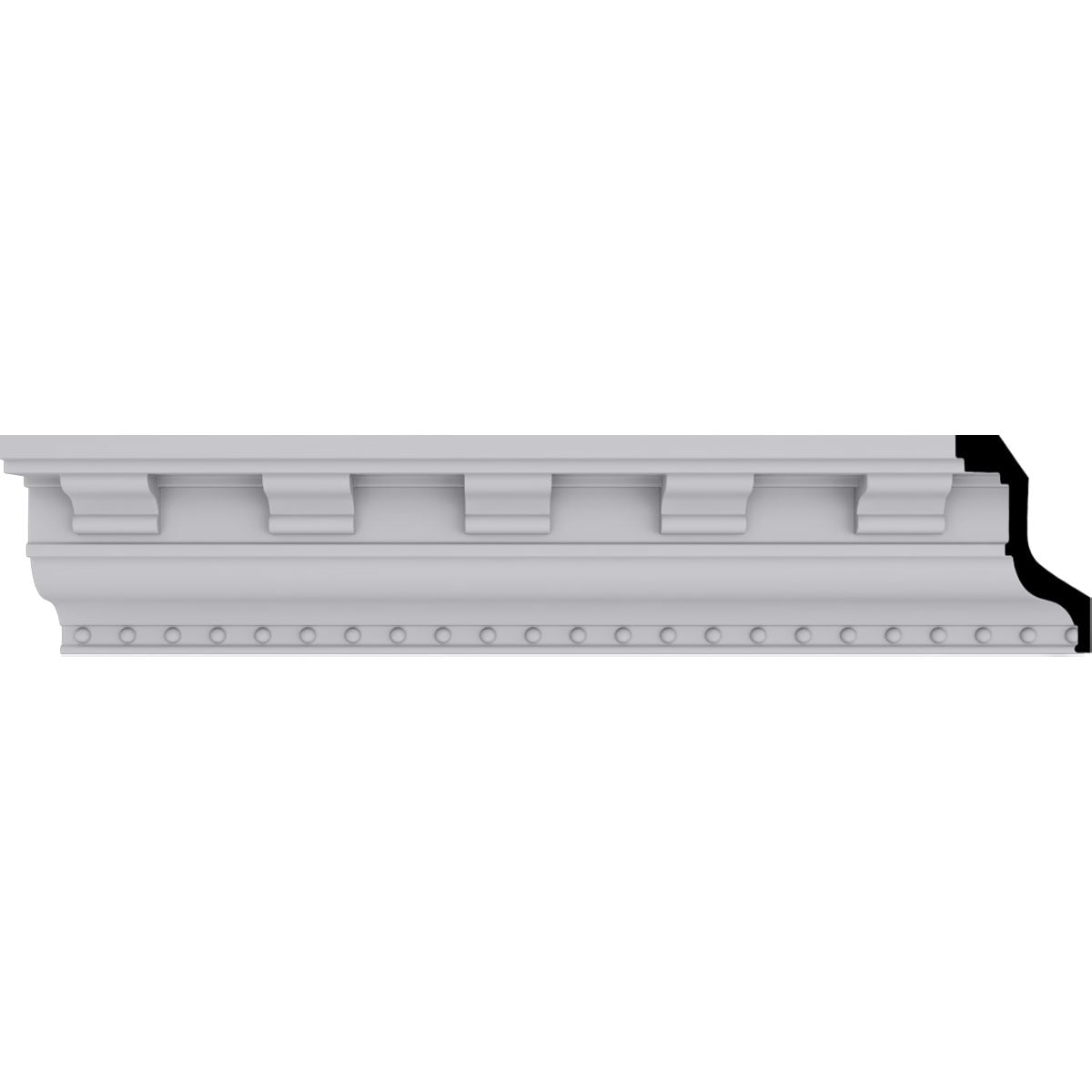 Ekena Millwork MLD03X03X04DT Dentil 3-in x 7-ft 10-1/2-in Primed Urethane MLD03X03X04DT Crown Moulding
