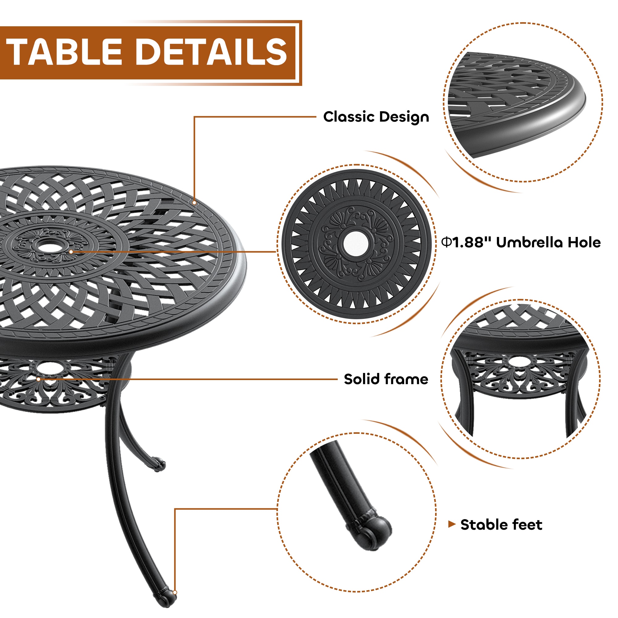 nicesure CSLBK1030 Patio-Tables - View #6