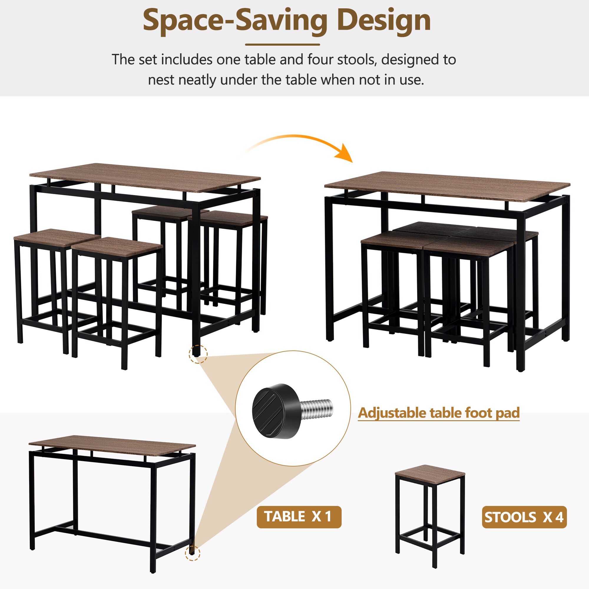 BABOOM BOM-P173160P-OR Dining-Sets - View #8