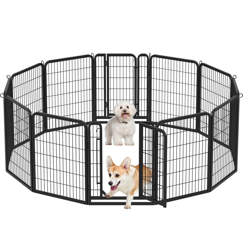 Yaheetech Black 32inch Tall 12 Panels Dog Cat Exercise Barrier Puppy Exercise Pen