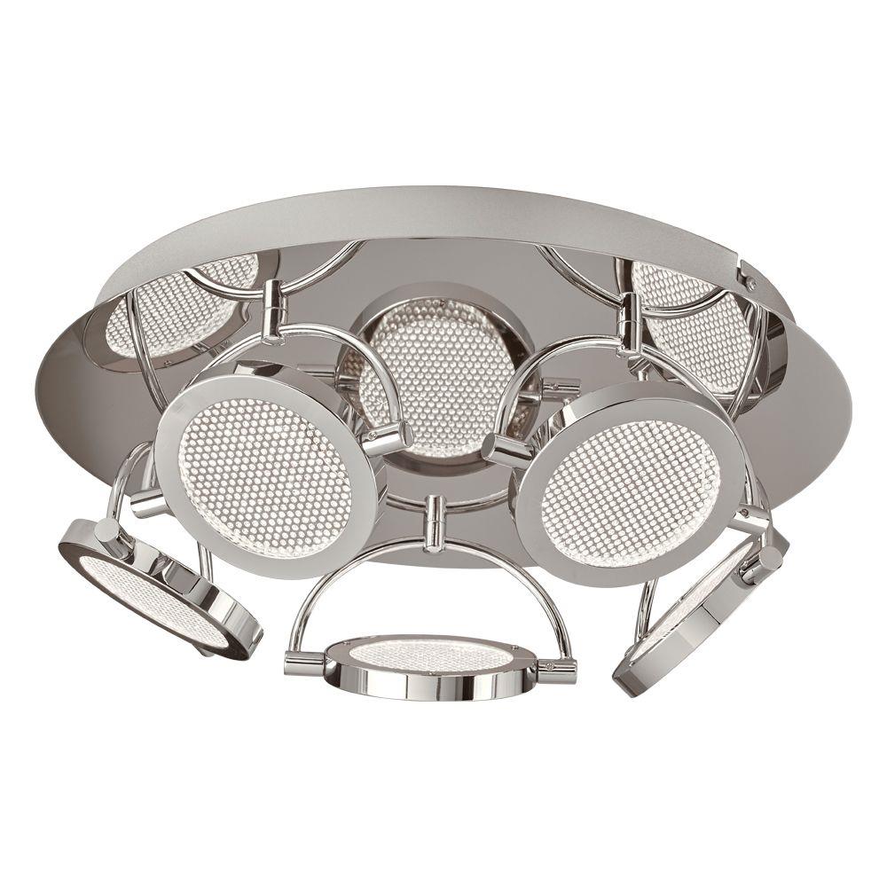 PLC Lighting 40007PC 1-Light 16-in Polished Chrome LED Flush Mount Light
