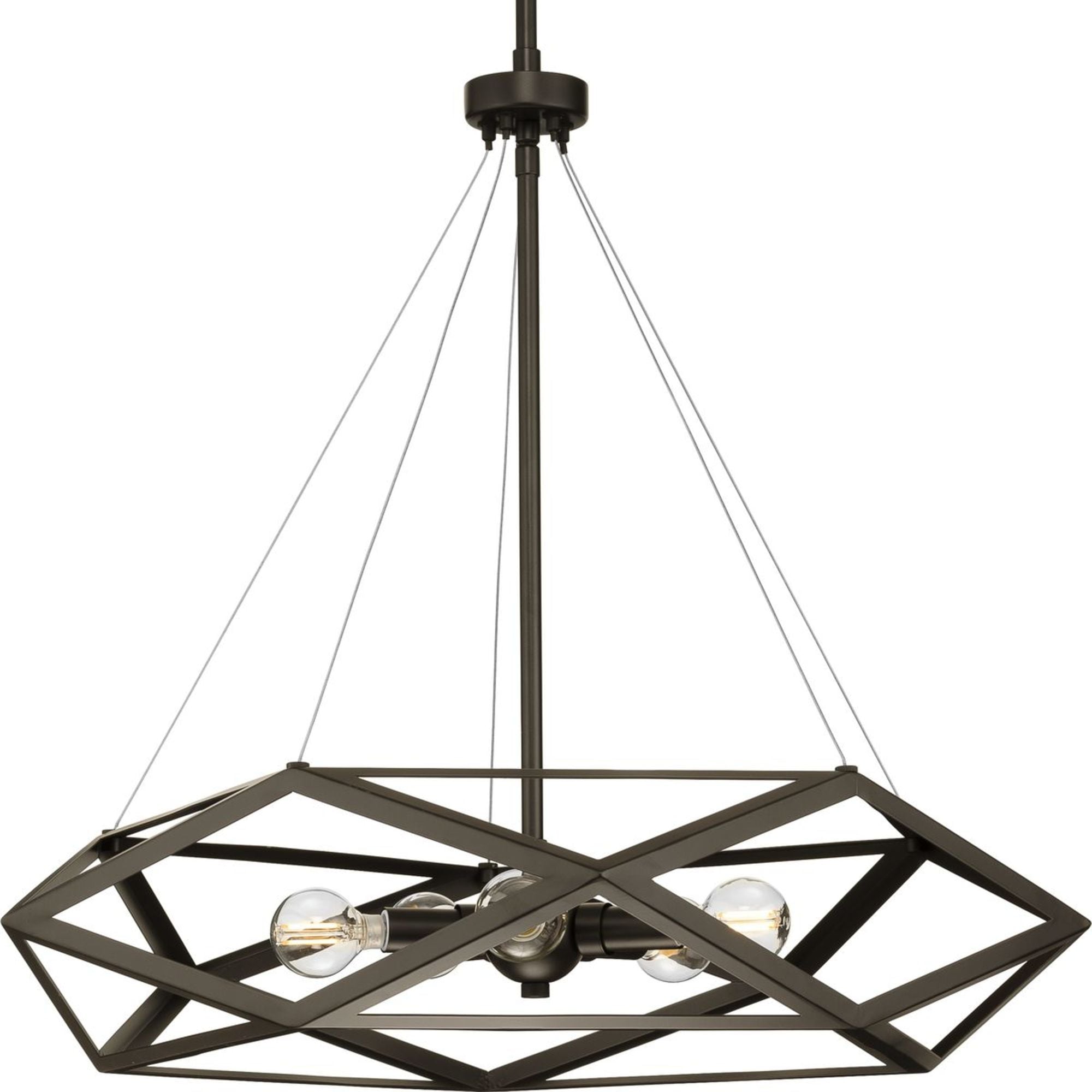 Progress Lighting P500422-129 Saucedo 5 -Light Architectural Bronze Modern/contemporary Geometric Large Hanging Pendant light