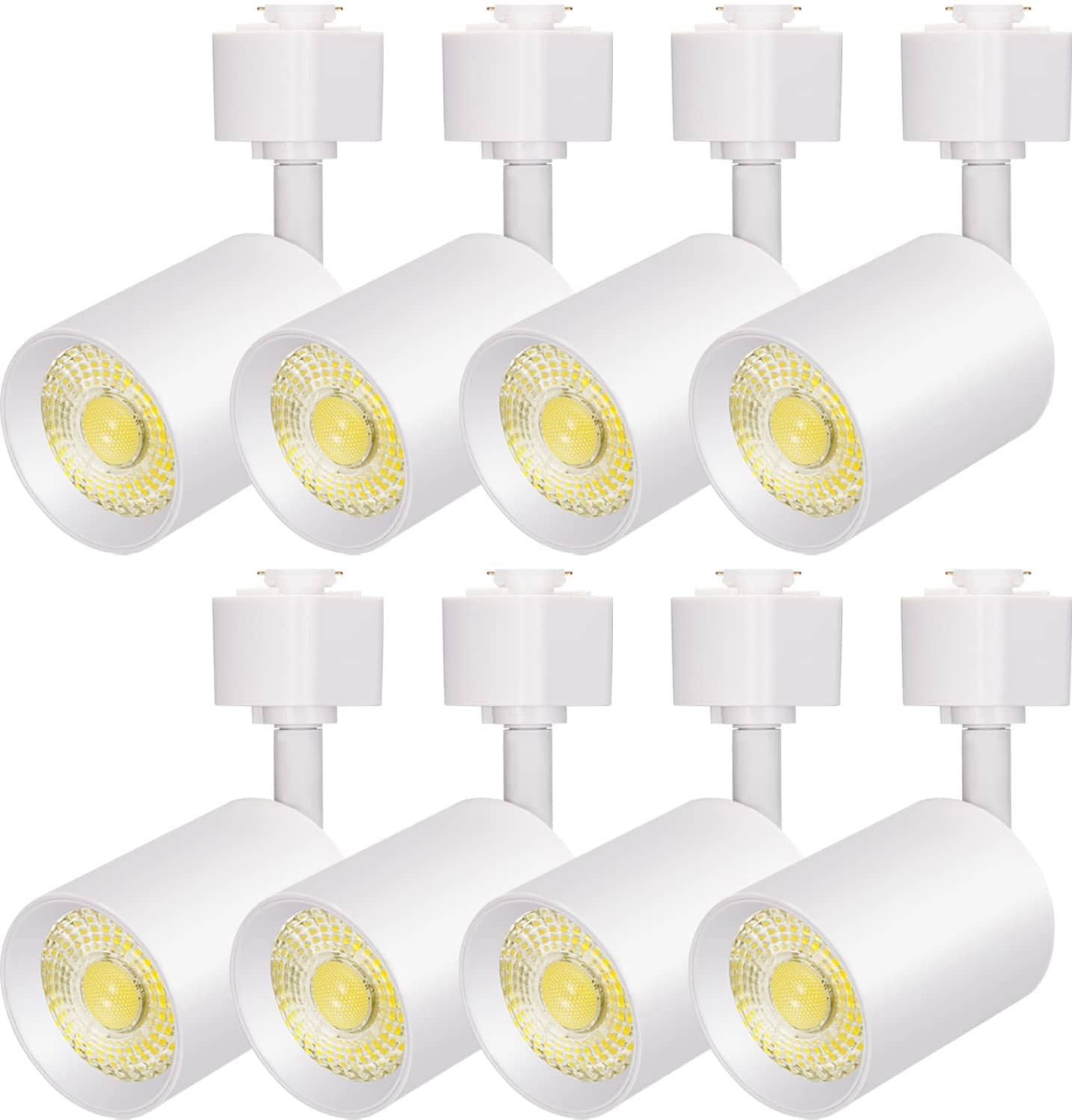 Aoibox  8 Pack J Type LED Track Lighting Heads 10W Dimmable 3000K Warm White 800 lm 24 CRI90 Ceiling Spotlights