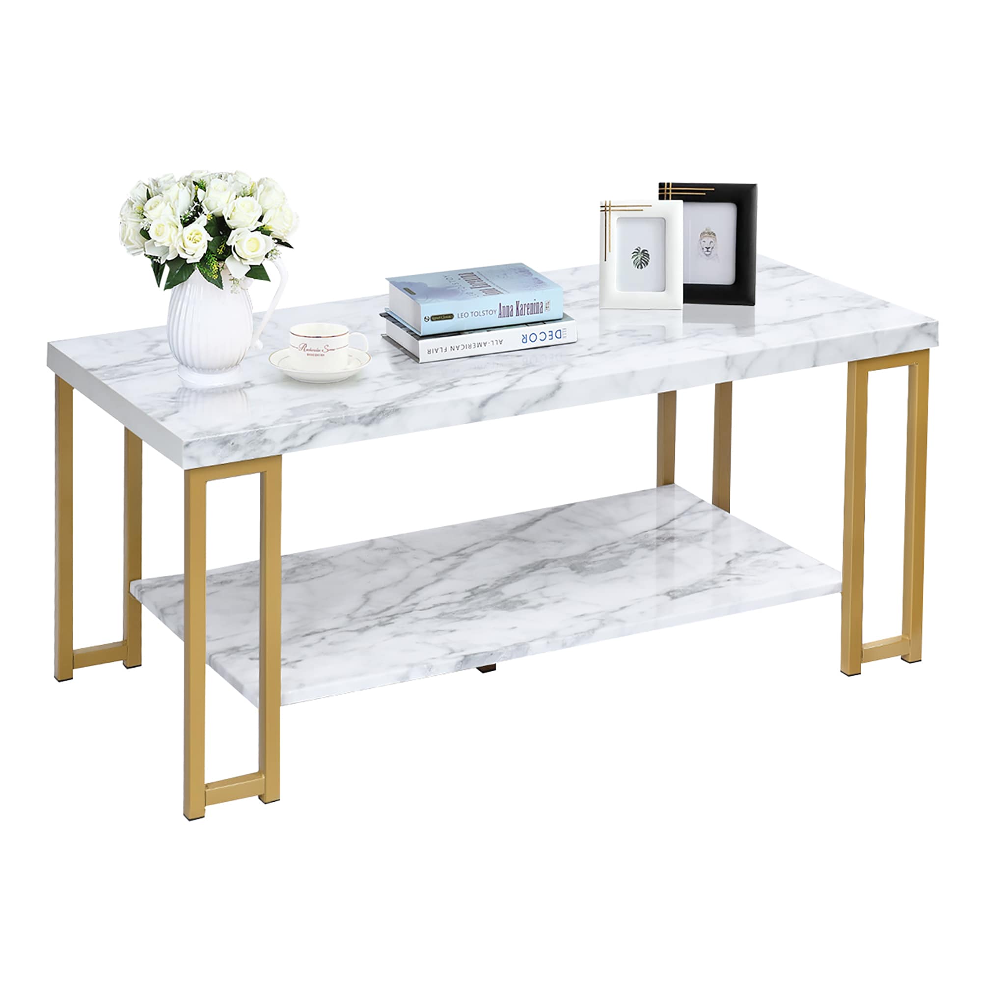 Costway SXL00019 Table Top Finish MDF Modern Coffee Table with Storage