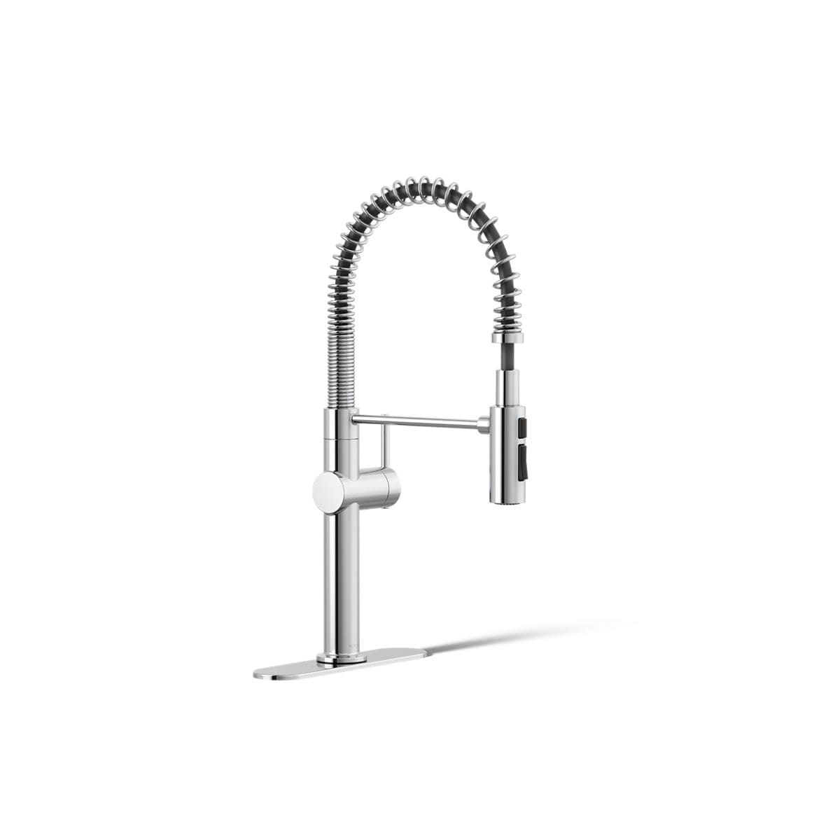 KOHLER K-22973-CP Crue Pre-Rinse Spring Polished Chrome Single Handle Deck-mount Pull-down Kitchen Faucet with Sprayer ( Deck Plate Included )