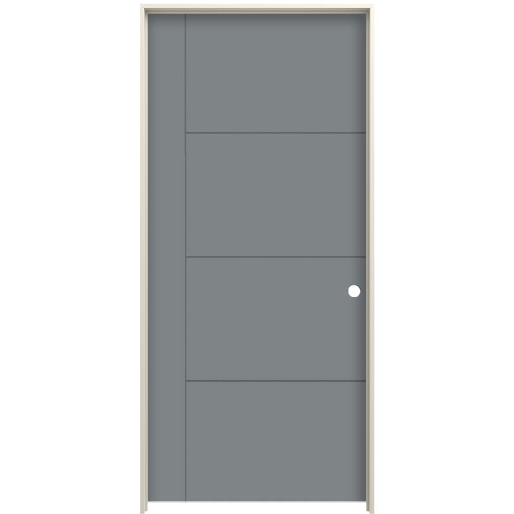 JELD-WEN LOWOLJW225100346 Studio SL130 30-in x 80-in Graphite 5-panel Square Solid Core Prefinished Hardwood Hardboard Left Hand Single Prehung Interior Door