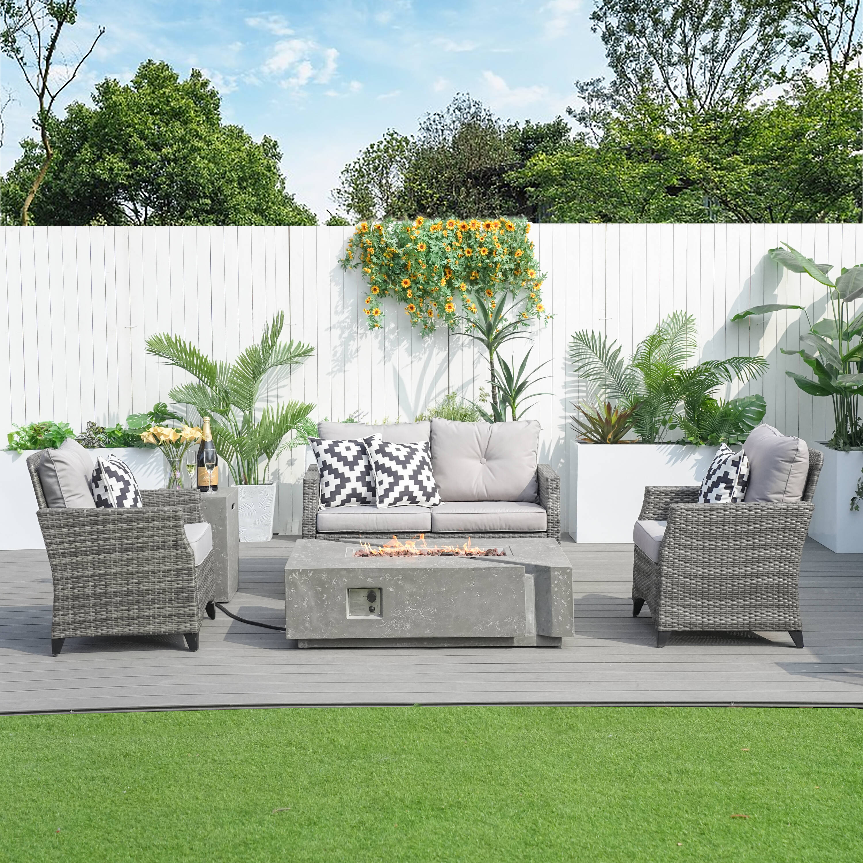 Direct Wicker DWG-1801P&24913-G Patio-Conversation-Sets - View #2
