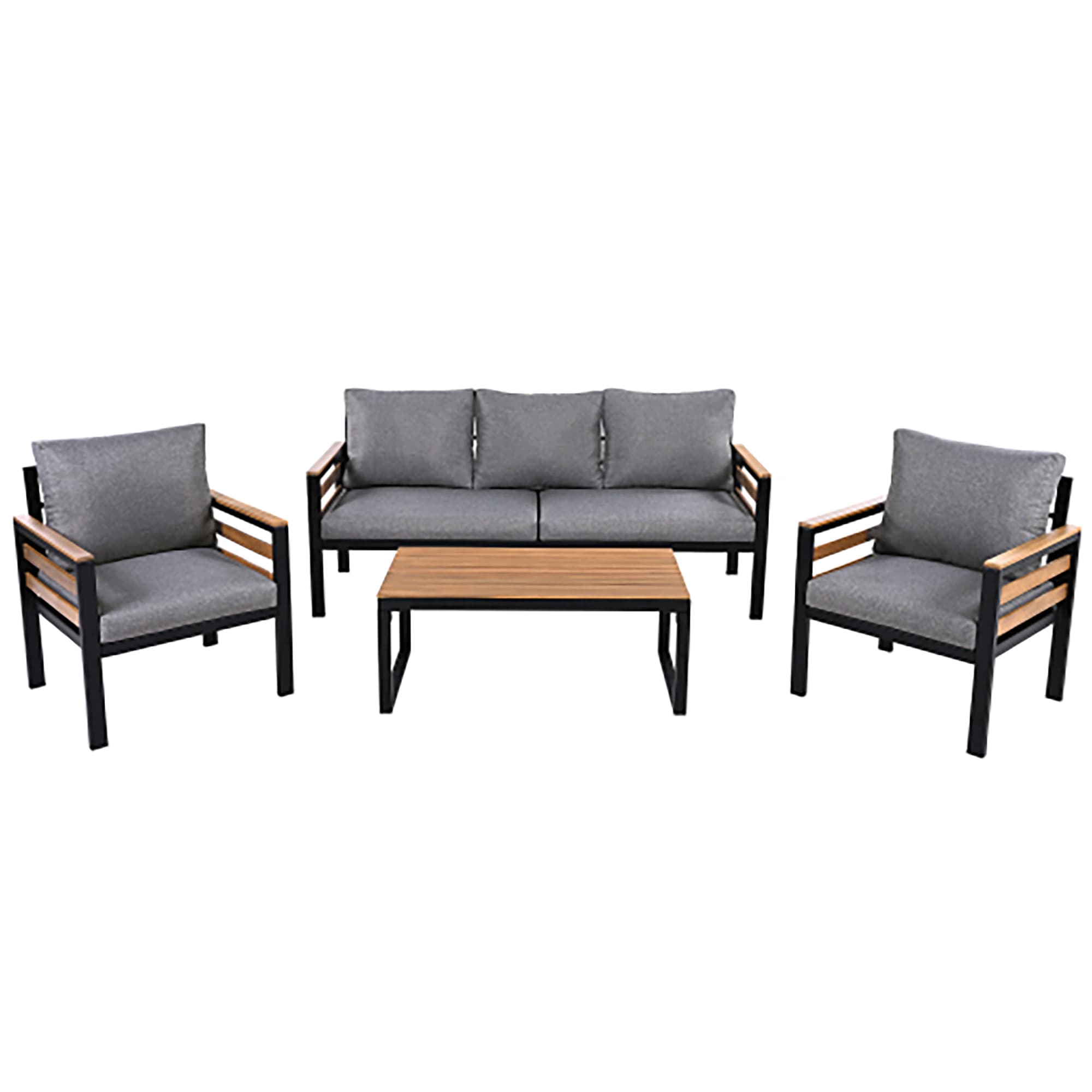 CASAINC CA-86002SC 4-Piece Outdoor Furniture Patio Conversation Sofa Set 4 -Piece Patio Sofa Conversation Set with Gray Cushions