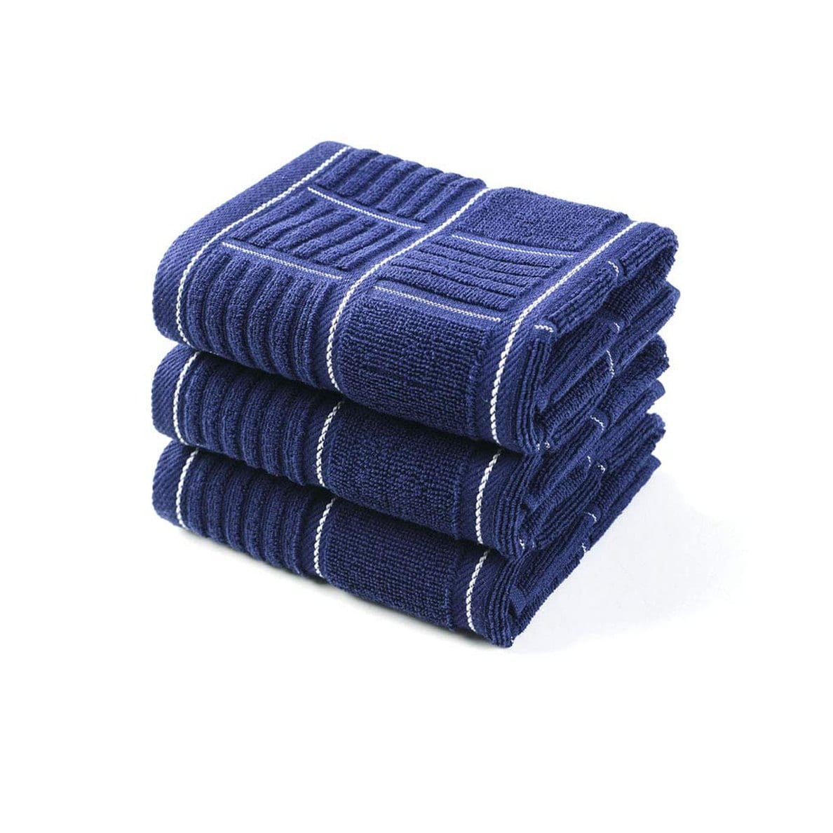 DHMHD 100 Percent Cotton Kitchen Towels Set of 3 Navy Blue 16 by 26 Inches Absorbent Dish Towels with Hanging Loop Soft Durable Hand Towels for #LDH0810X354