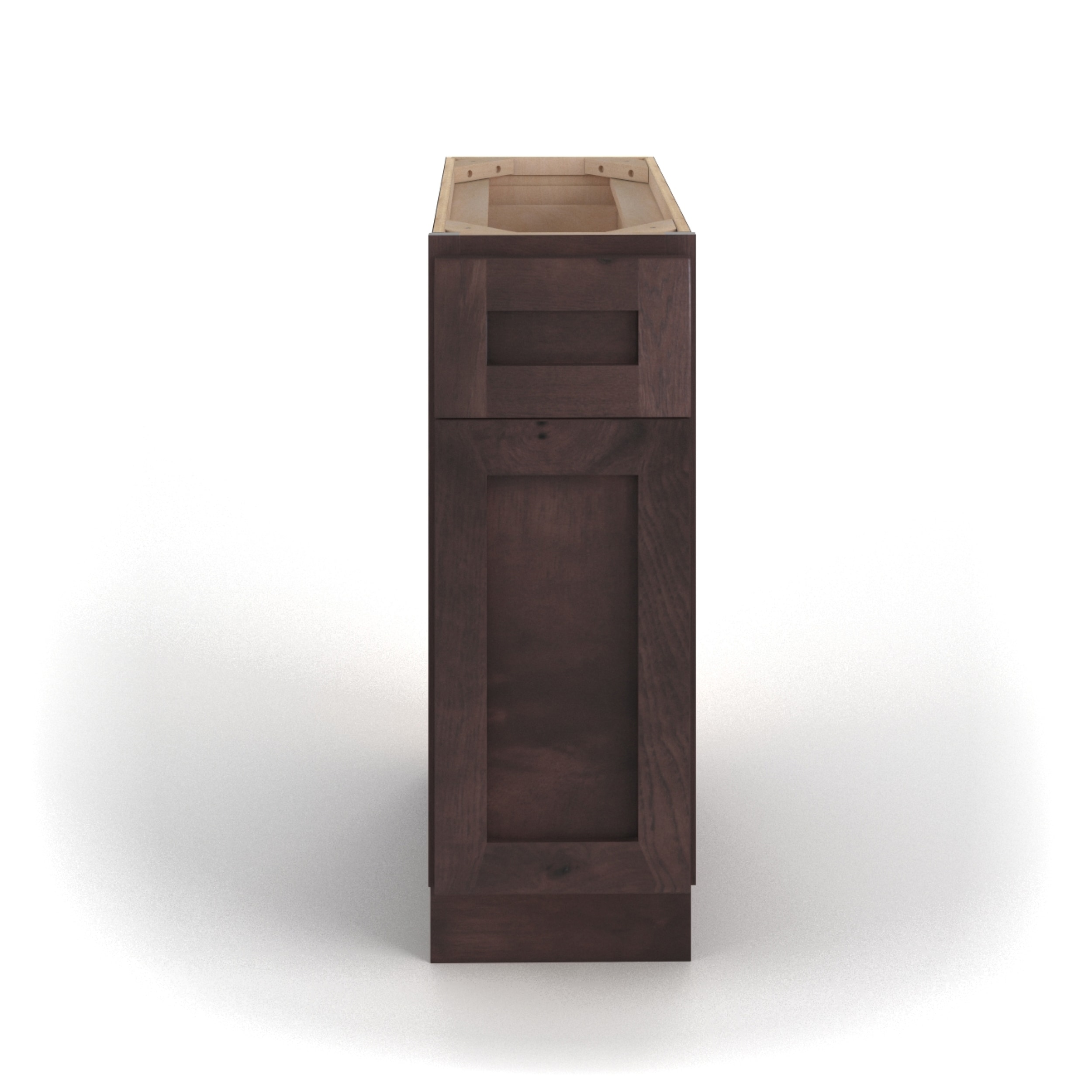 Valleywood Cabinetry 12-in W x 34.5-in H x 24-in D Rustic Hickory 1-Drawer Base Ready To Assemble Plywood Cabinet (Flat Panel Shaker Style)