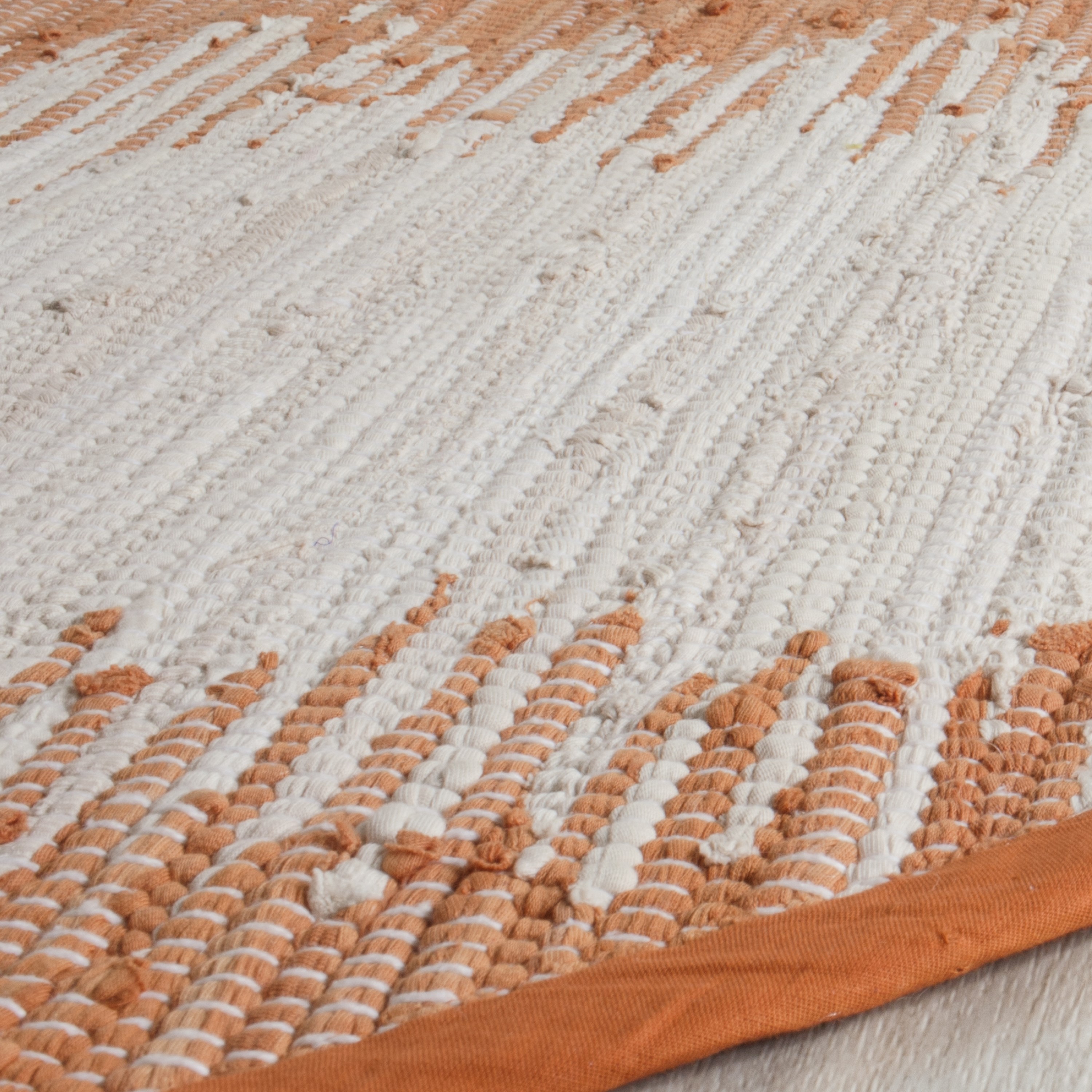 Ivory Cotton Classic Hand Woven 72" Round Area Rug
