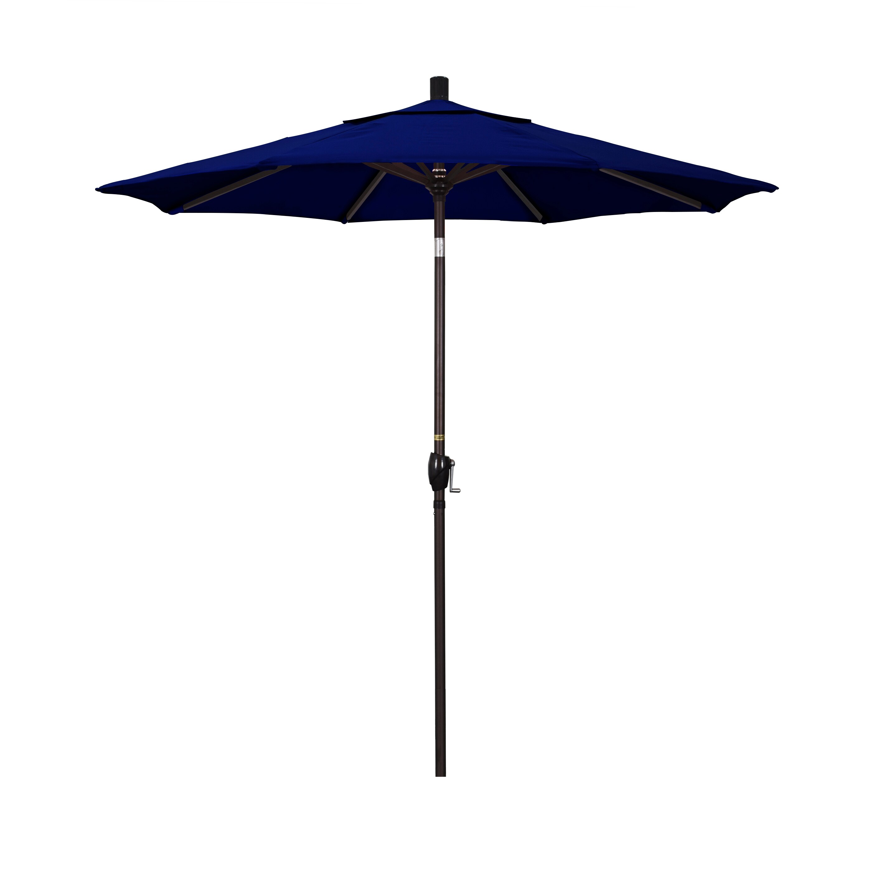 California Umbrella GSPT758117-5499 7.5-ft Aluminum Blue Push-button Tilt Market Patio Umbrella