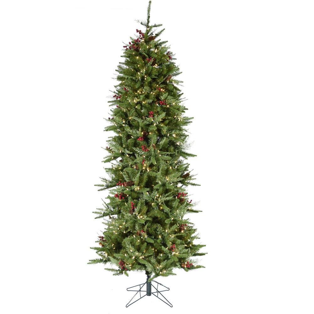 Fraser Hill Farm FFEB065-6GR 6.5-ft Pre-lit Slim Artificial Christmas Tree with LED Lights