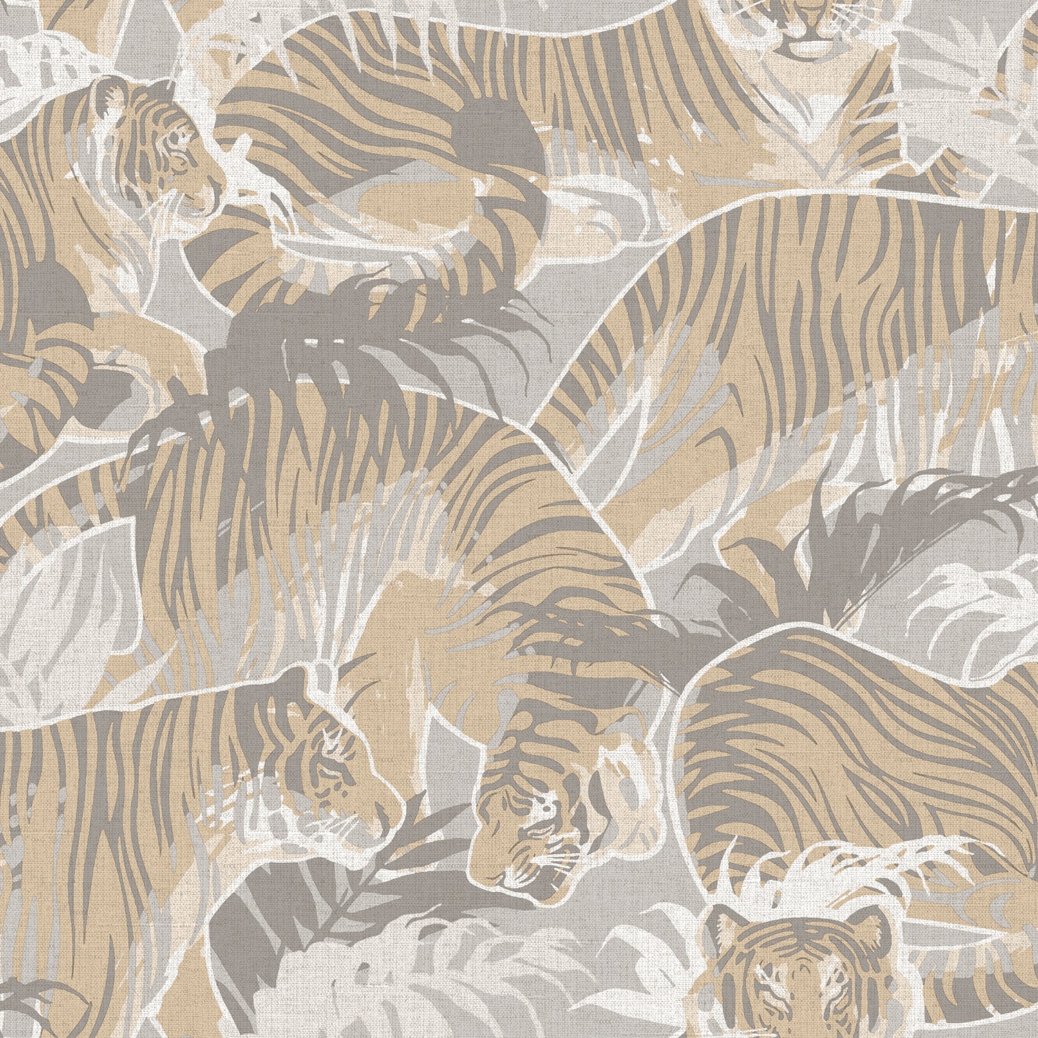 Tiger Squad Beige Wallpaper