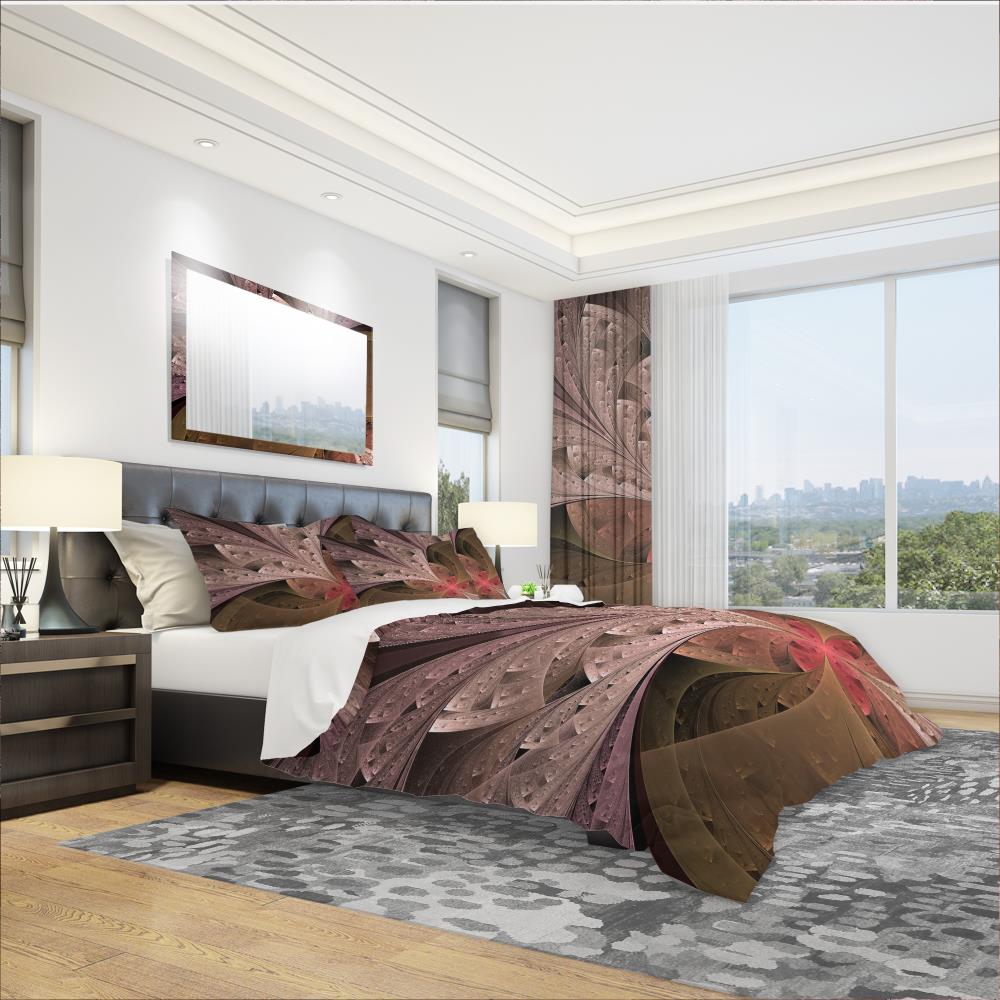 Designart BED11923-Q 3-Piece Brown Queen Duvet Cover Set