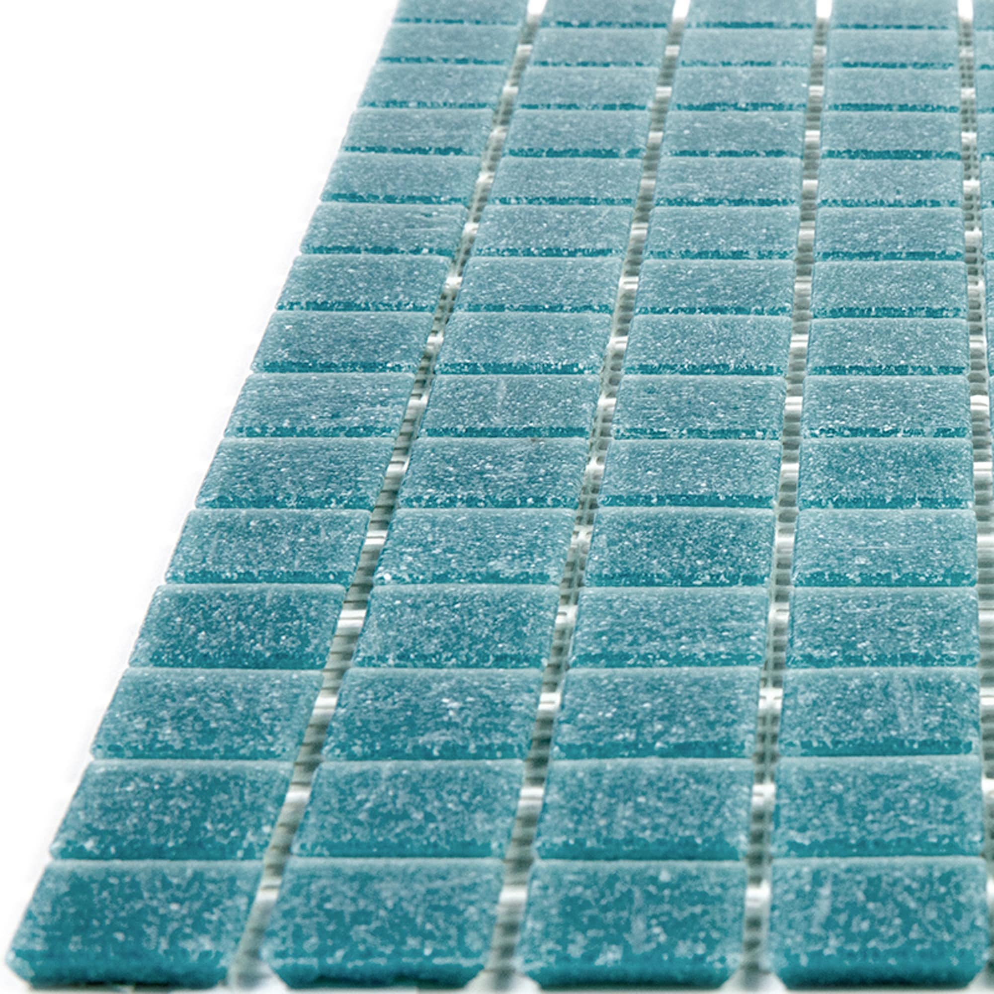 Dune 12" x 12" Glossy Blue-Green Glass Mosaic Tile