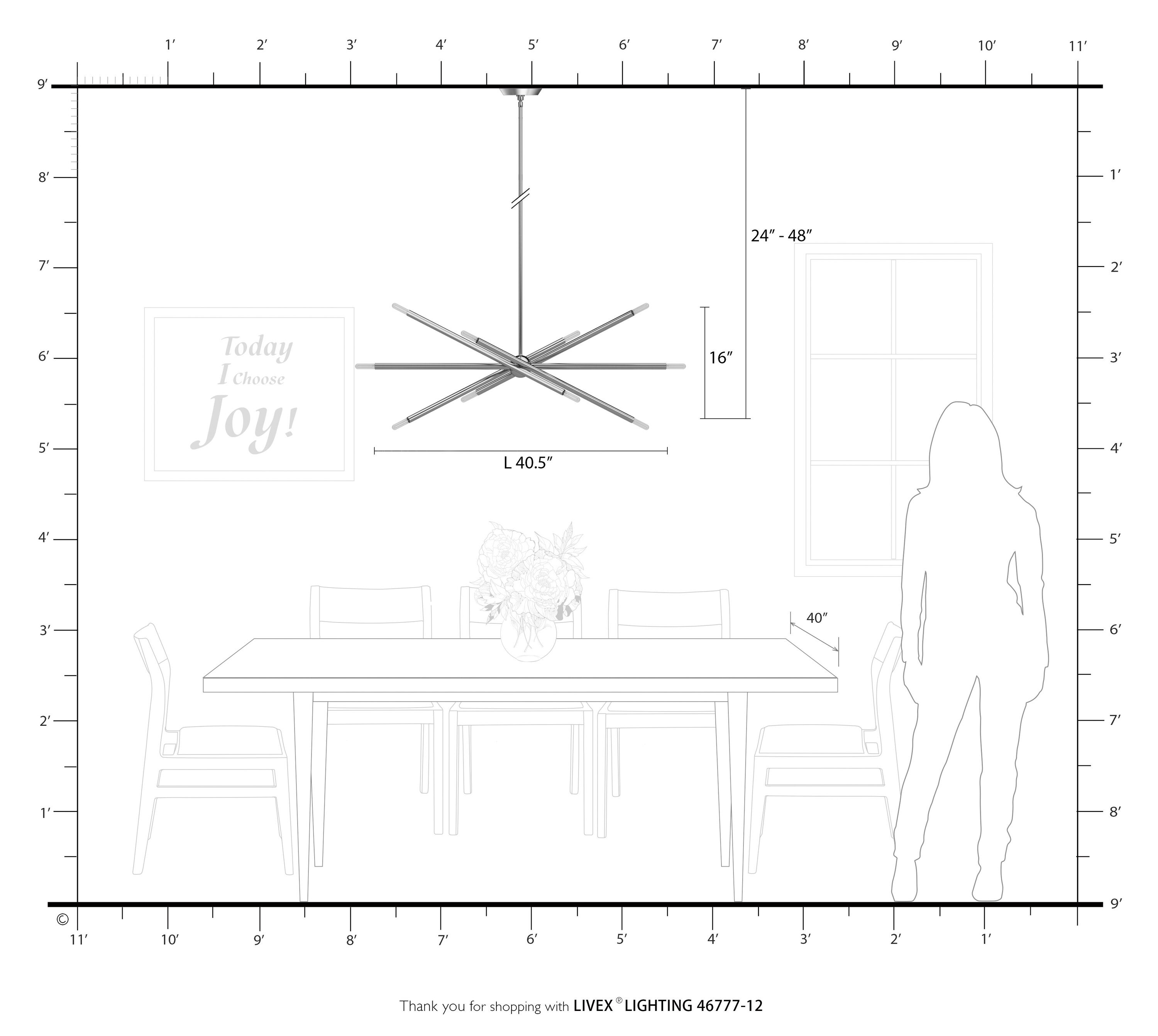 Soho Satin Brass 10-Light Sputnik Linear Chandelier