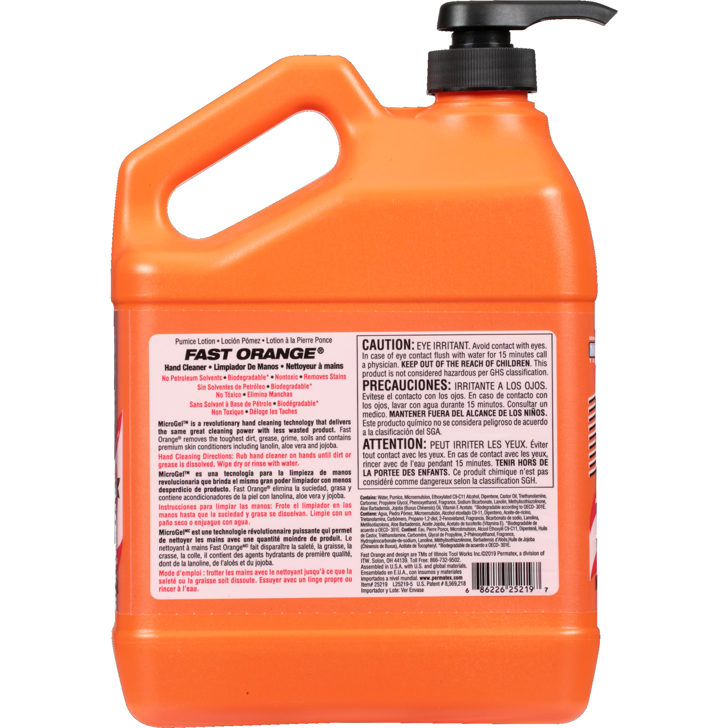 Fast Orange Waterless Pumice Lotion Hand Cleaner, Natural Citrus, 1 gal.