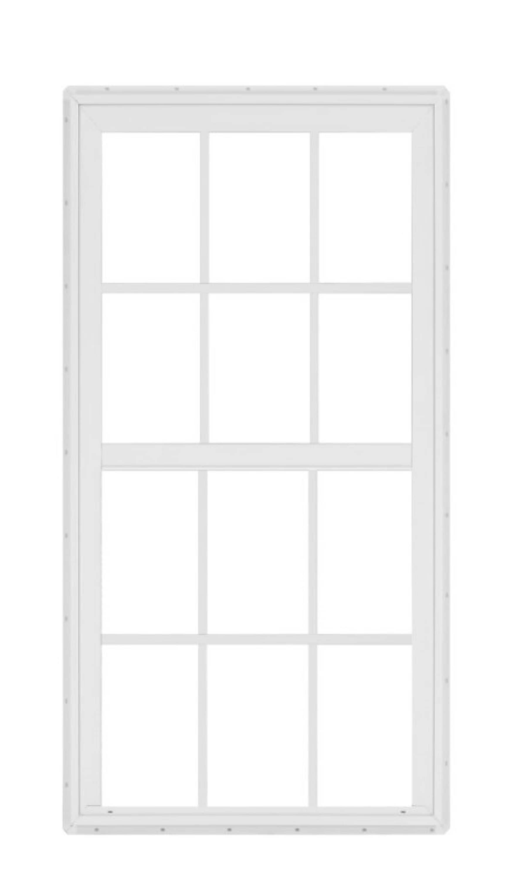RELIABILT Series 3251 Exterior Vinyl New construction Single Hung Window Low-E Double Pane Glass (Half Screen Included)