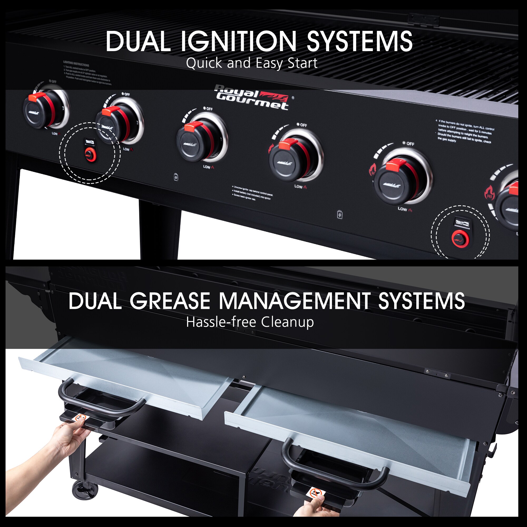 Griddle Master Full Griddle Top Commercial Version for Royal Gourmet 8  Burner Gas Grill 1x48x18.5