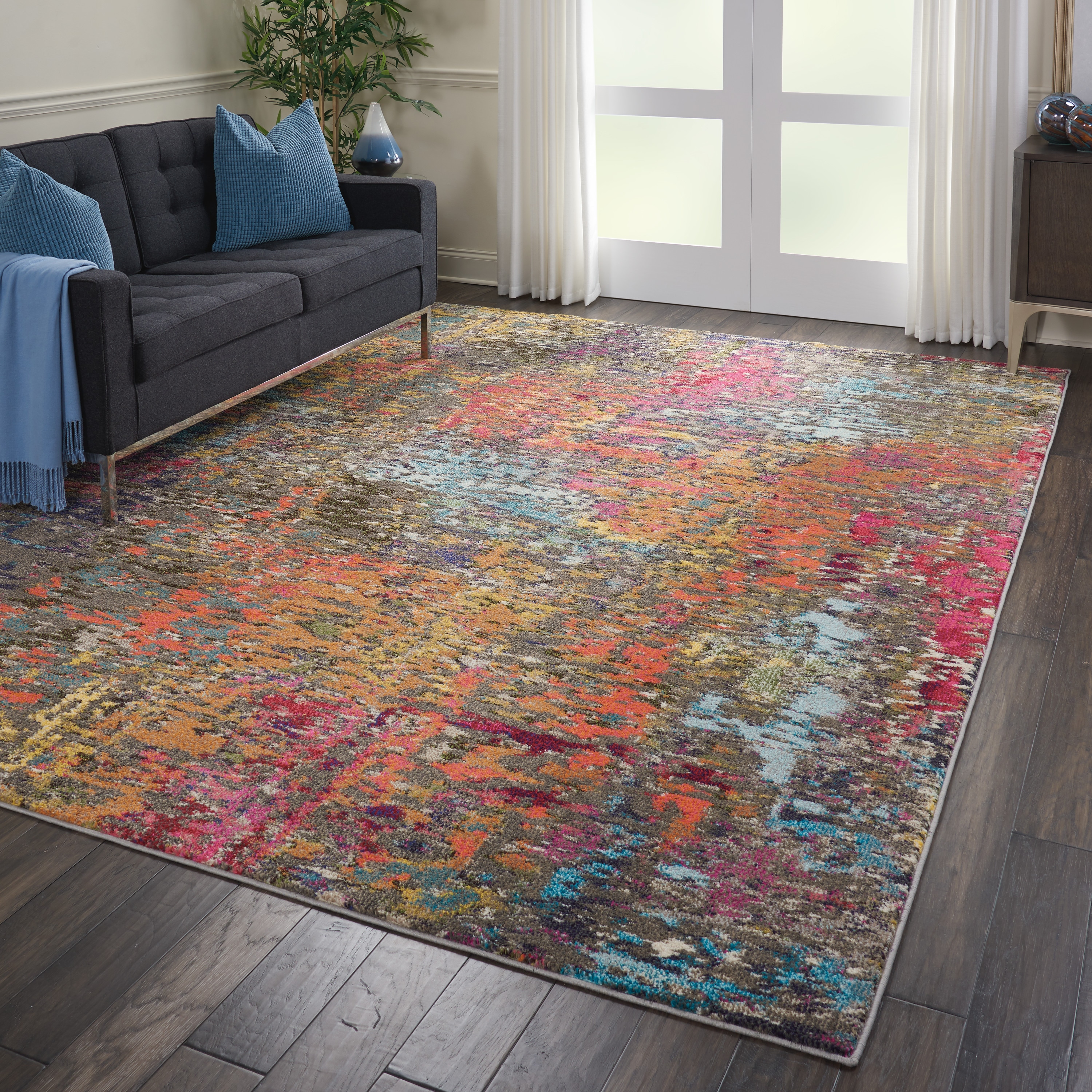 Nourison Celestial 8 X 10 (ft) Sunset Indoor Abstract Area Rug in the ...