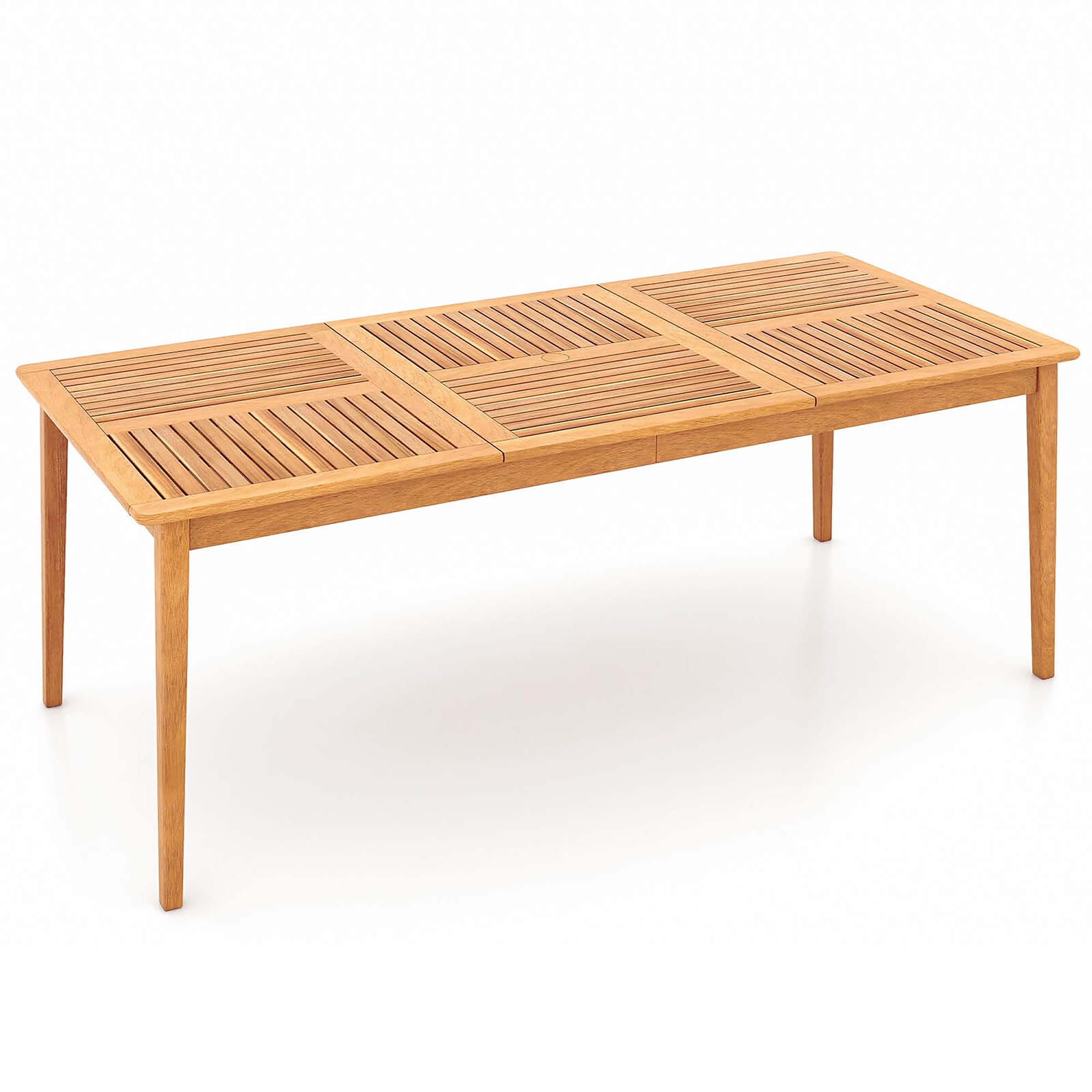 Costway HCST04222 Rectangle Outdoor Dining Table 35-in W x 79-in L with Umbrella Hole