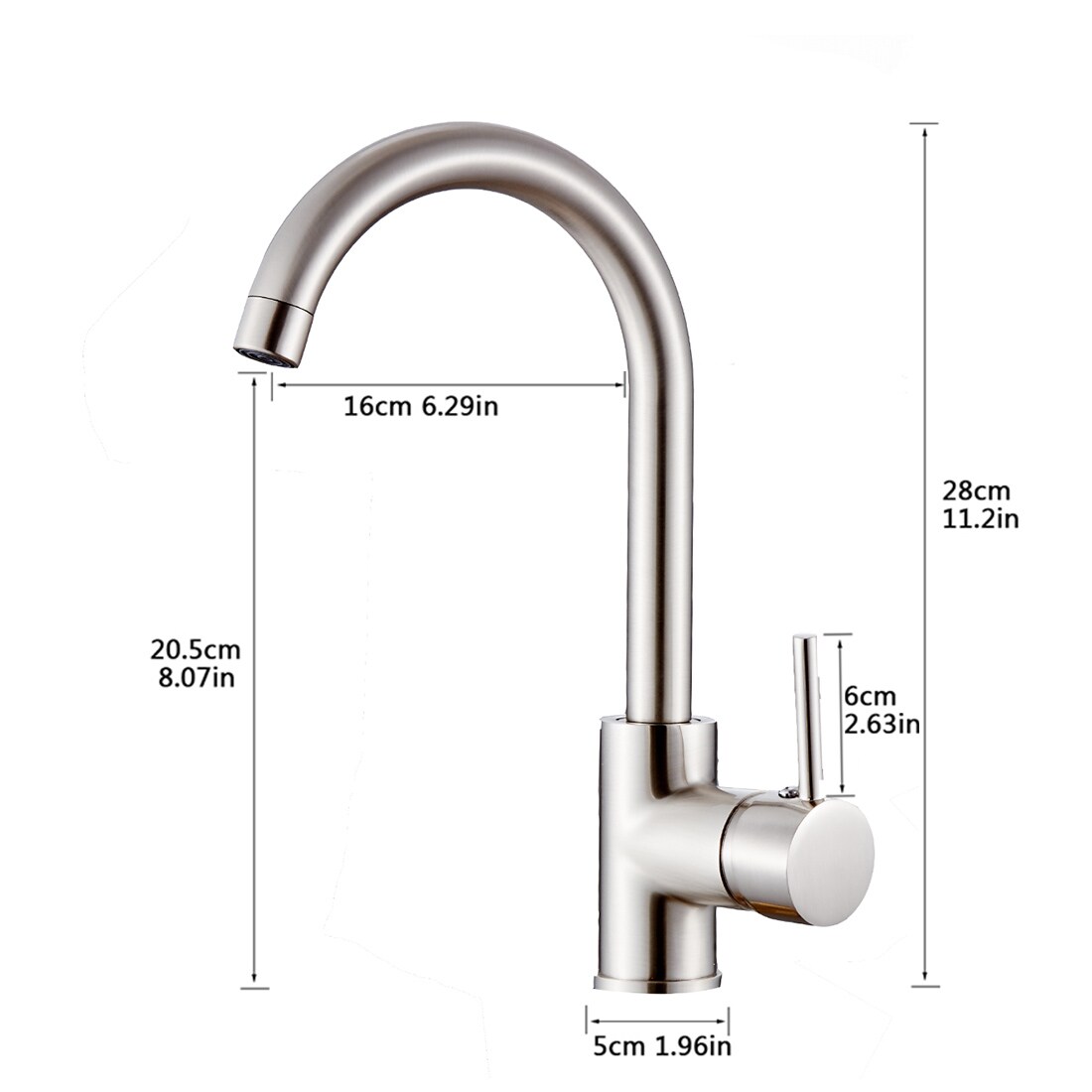 WELLFOR Brushed Nickel Single Hole 1-Handle Bathroom Sink Faucet in the ...