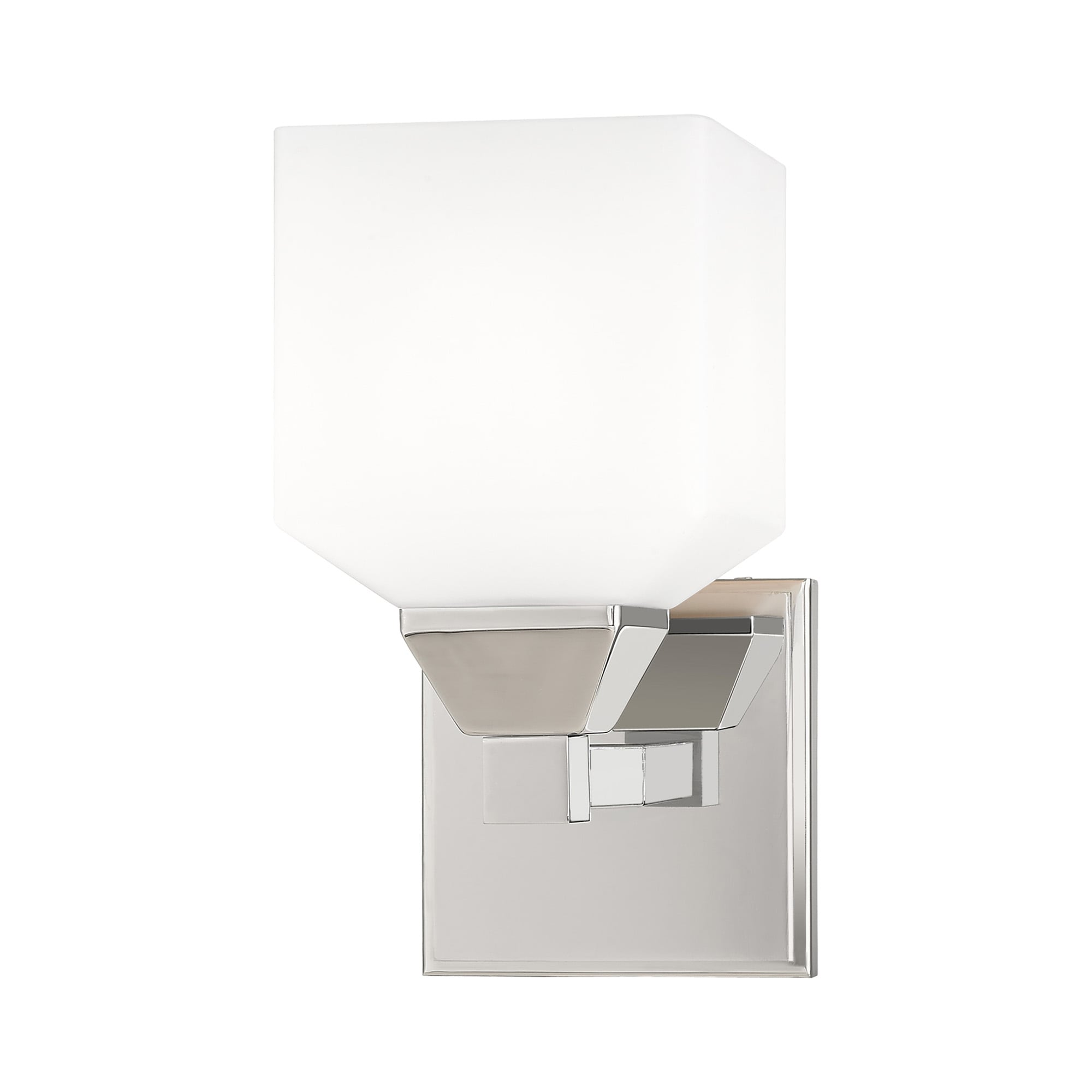 Aragon Satin Opal White Glass 1-Light Sconce in Brushed Nickel