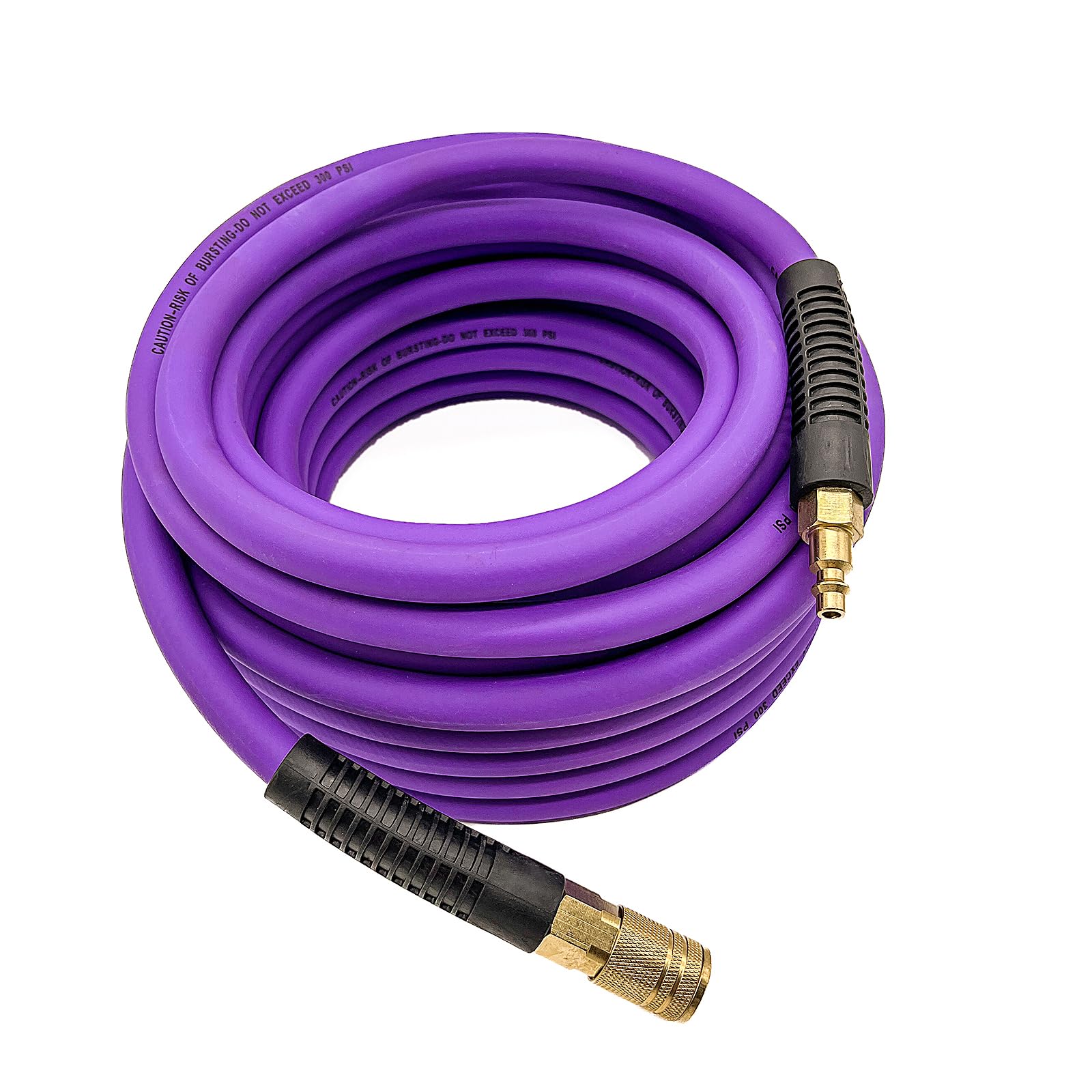 KIWDZFU  Hybrid Air Hose PVC 3/8 Inch by 25FT Heavy Duty Kink Resistant Air Compressor Hose with 1/4 Inch Industrial Air Fittings and Bend
