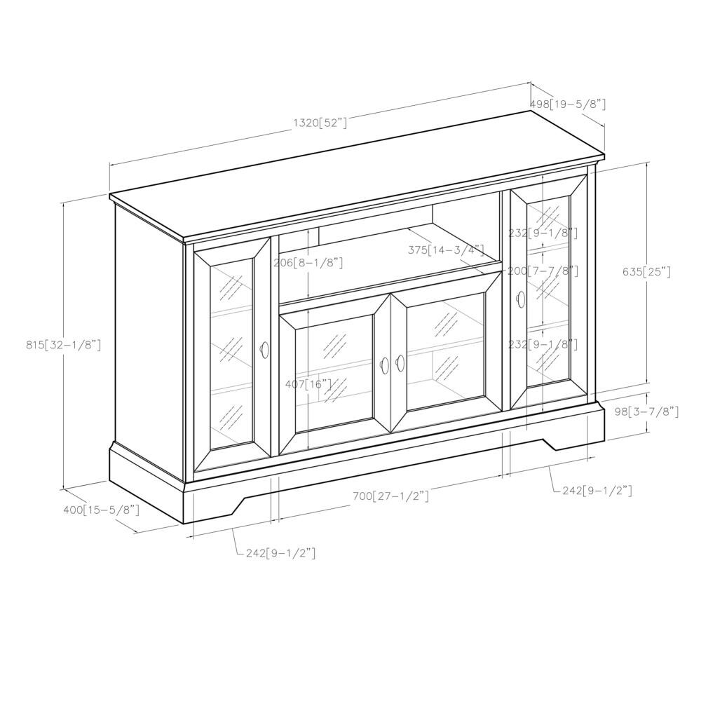 Walker Edison Highboy Transitional Black TV Cabinet (Accommodates