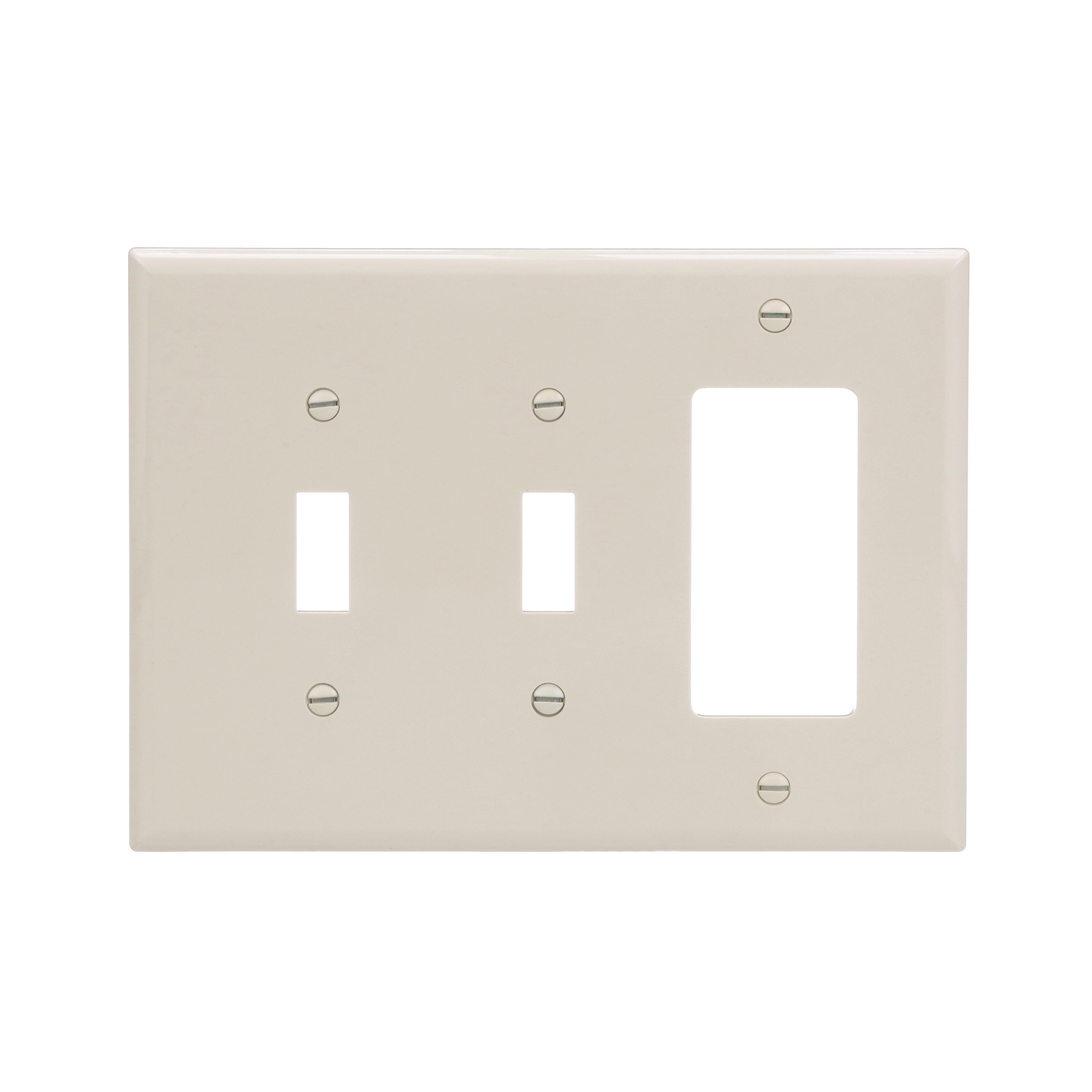 Eaton PJ226LA-F-LW 3 -Gang Midsize Size Light almond Polycarbonate Indoor Toggle/Decorator Wall Plate
