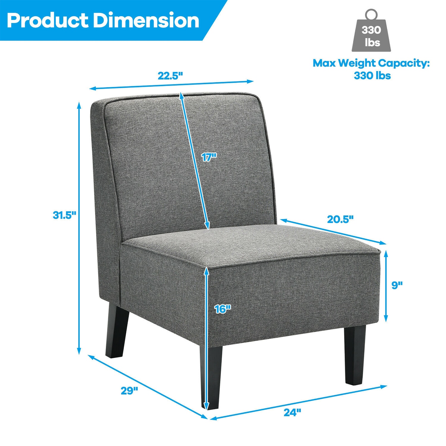WELLFOR HW-HWY1-64435GR chairs - View #10