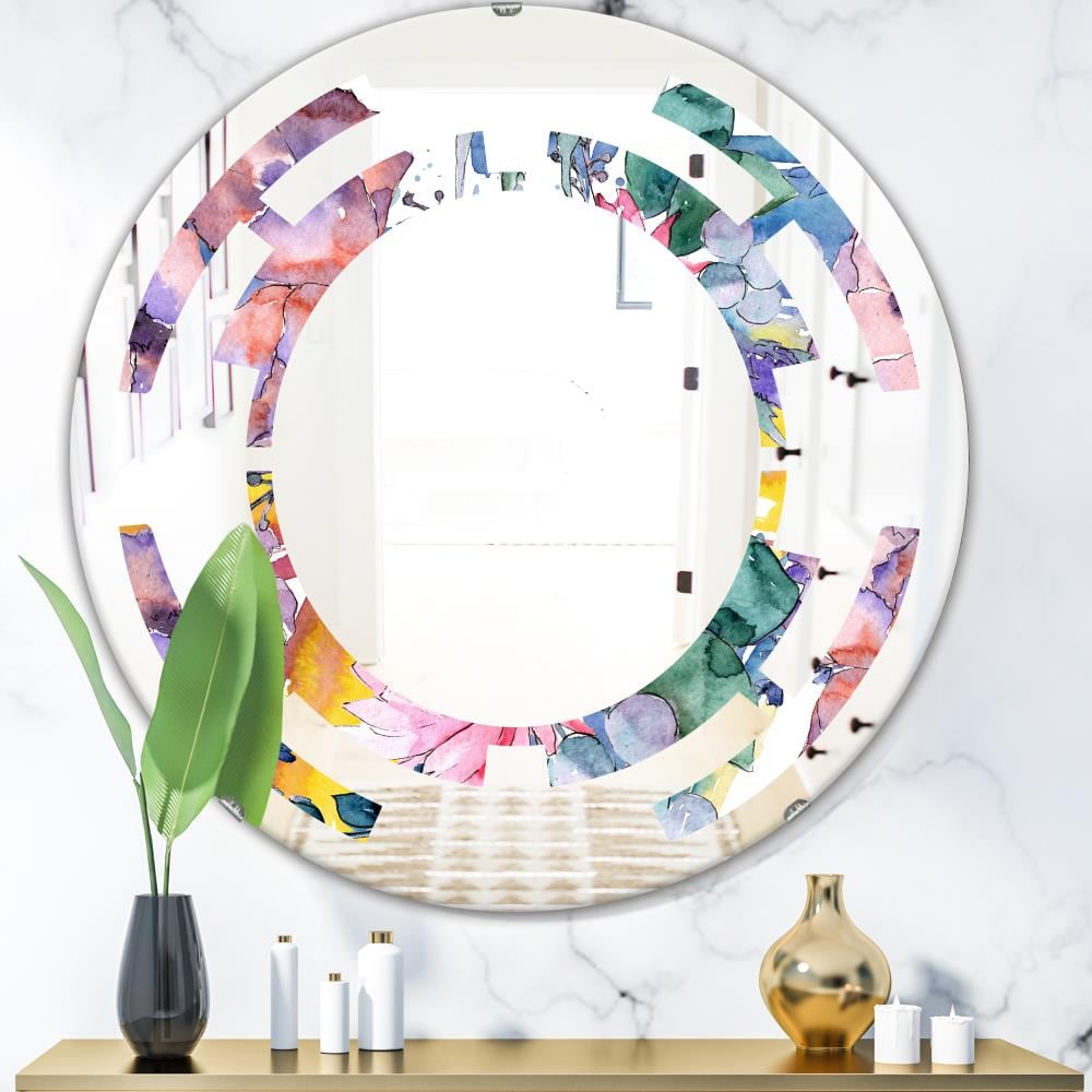 Designart Designart Mirrors 24-in W x 24-in H Round Multi-color ...