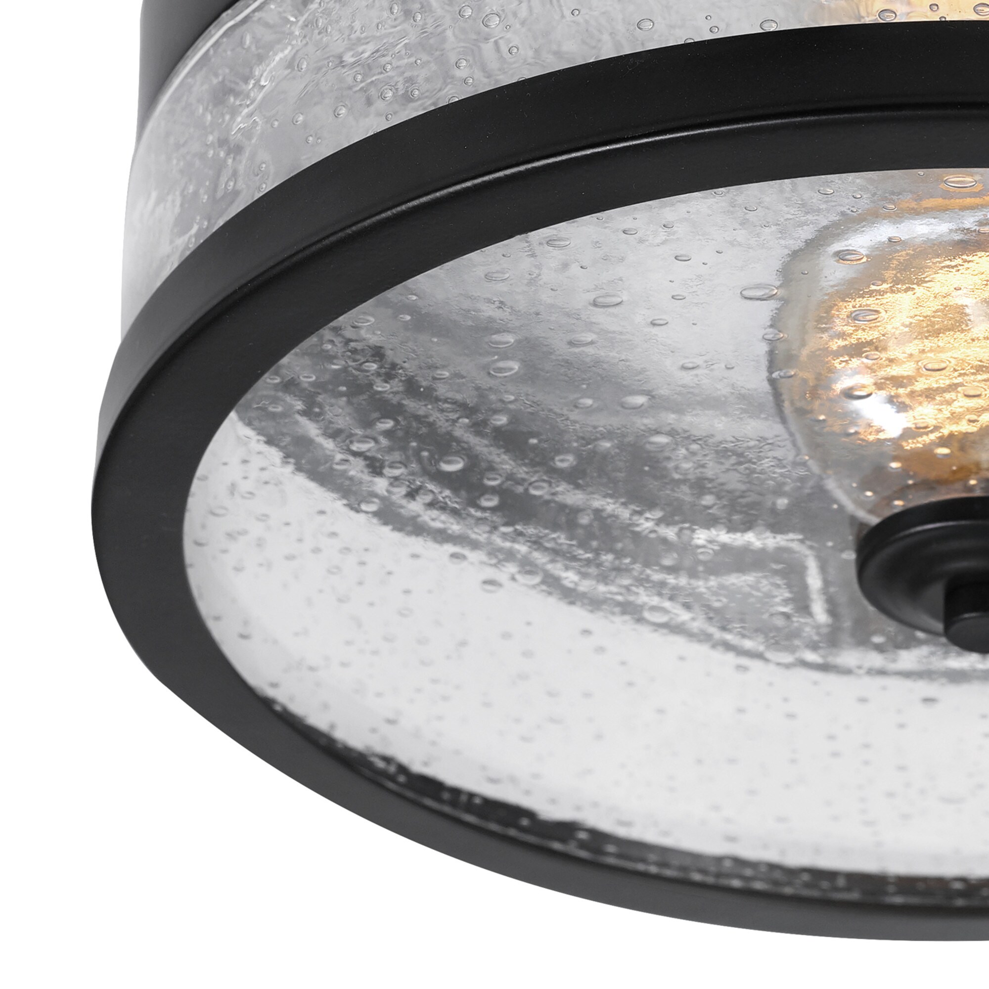Carolina 11.25" Dark Bronze and Glass Flush Mount Ceiling Light